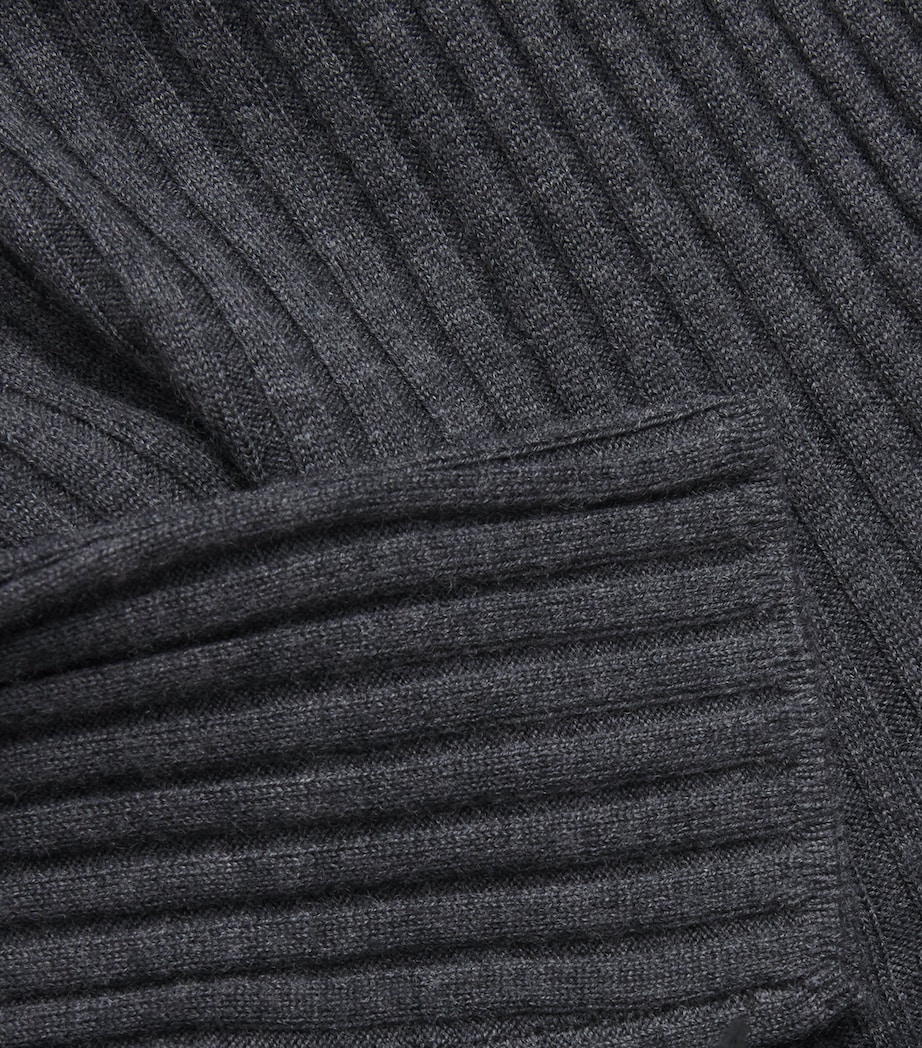 Merino Wool Ribbed Midi Dress SMOKE Image 5