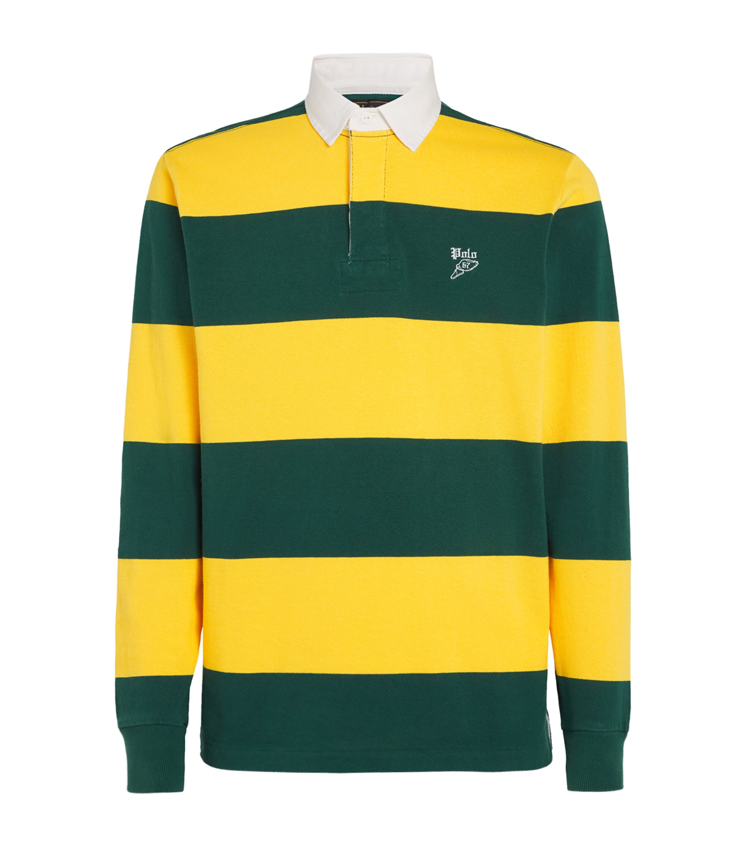 Polo Ralph Lauren Multicolor Polo Shirt With Logo Embroidery On The Front And All-over Striped Motif In Green
