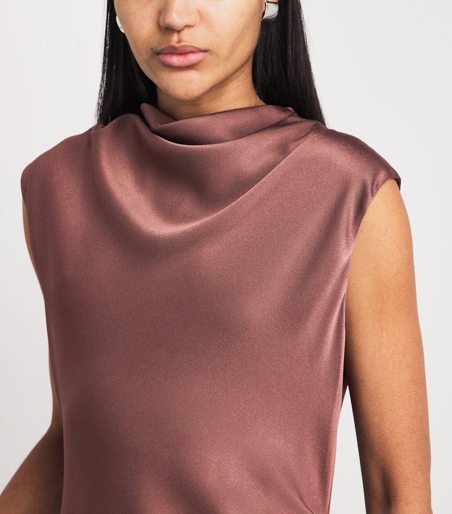 ME+EM Womens Crepe Bias-Cut Maxi Dress Light Cinnamon Brown Image 3