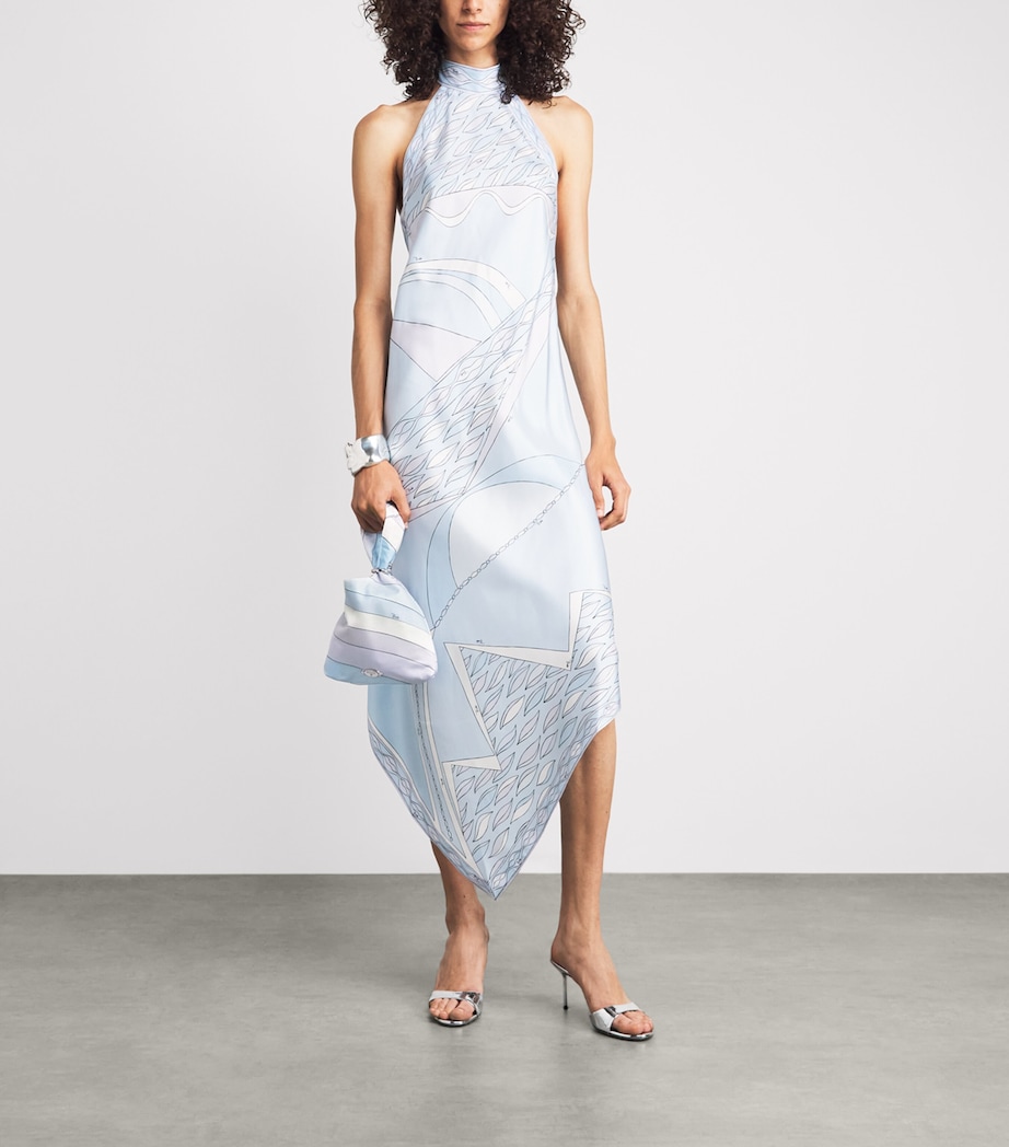 PUCCI Silk Iride Top-Handle Bag Light Blue Image 4