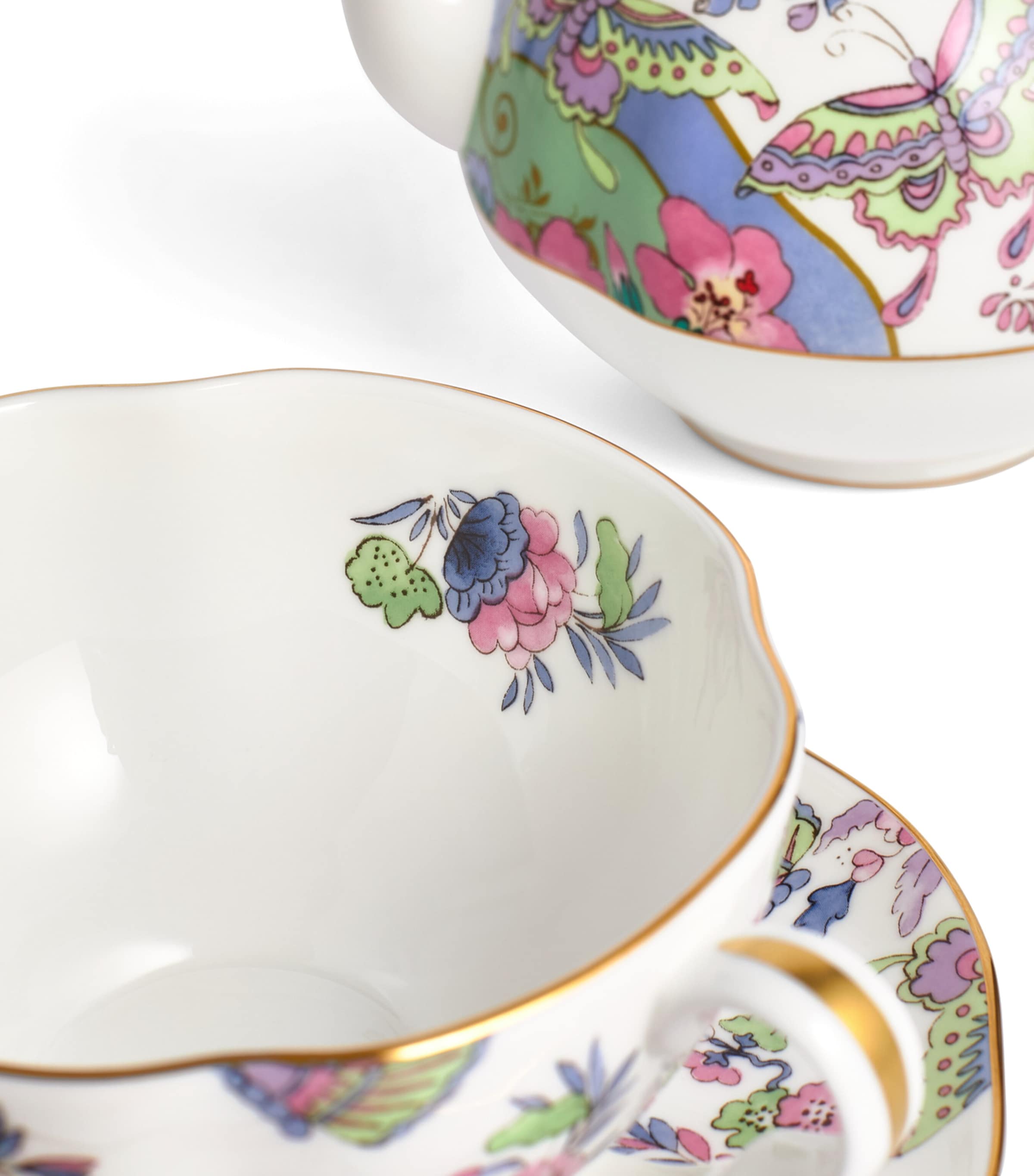 Bone China Butterfly Bloom Tea For One Teapot Set MULTI Image 5