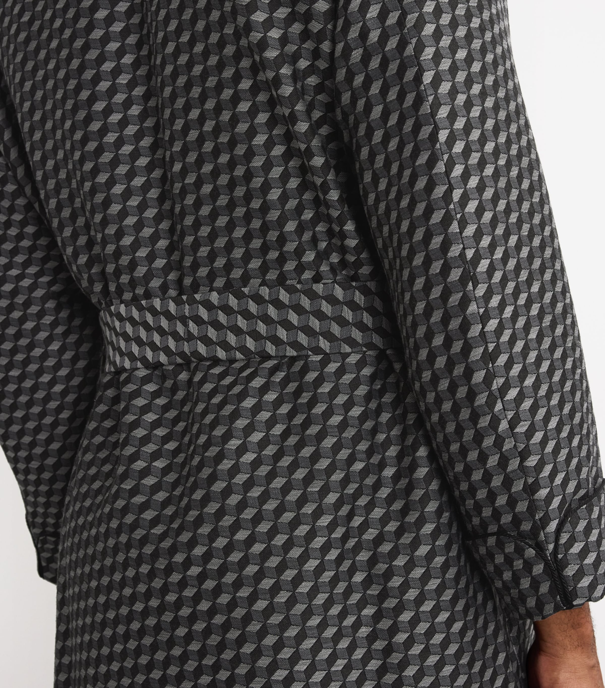 Wool-Blend Geometric Print Dressing Gown MULTI Image 4