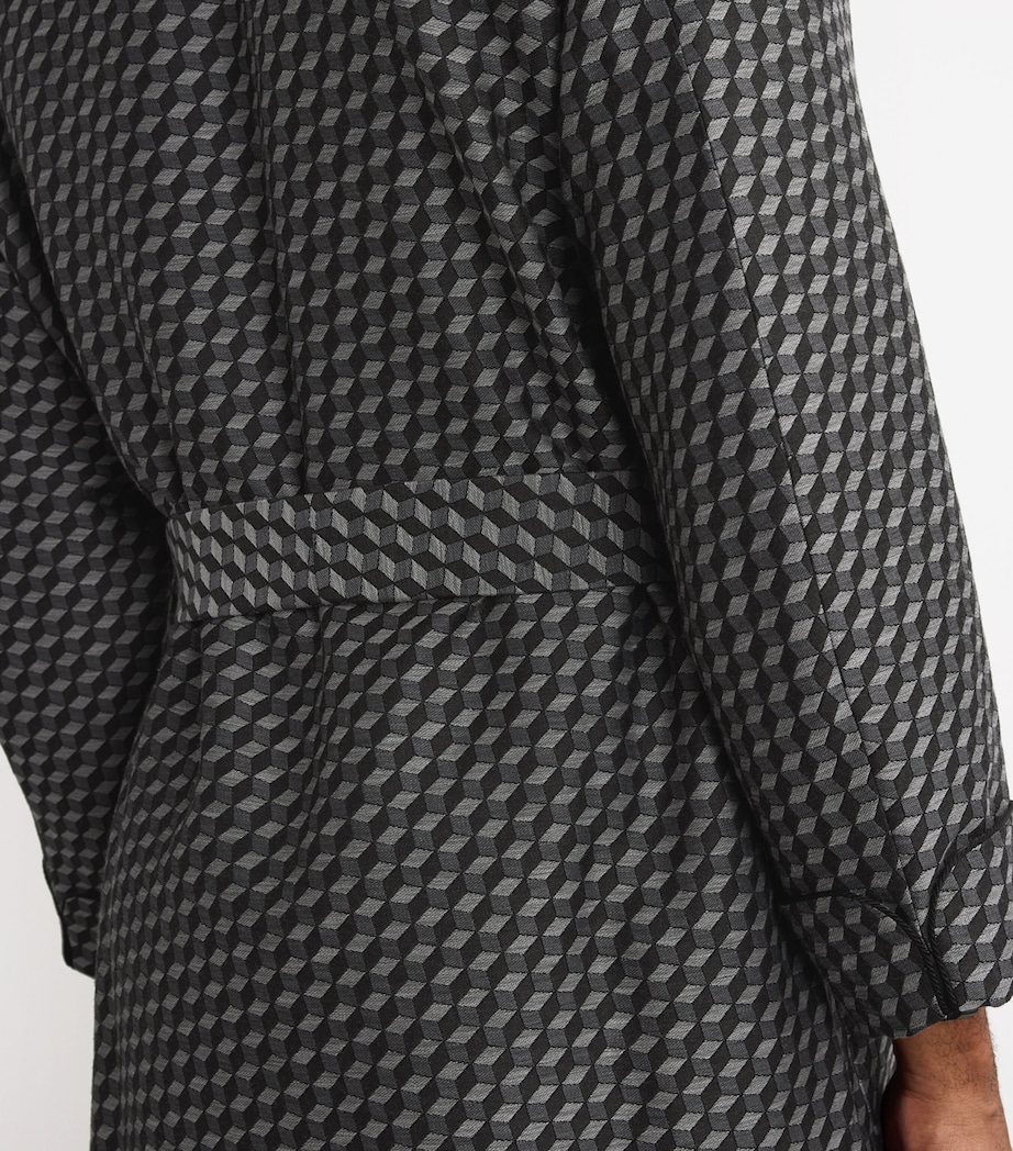 Wool-Blend Geometric Print Dressing Gown MULTI Image 4