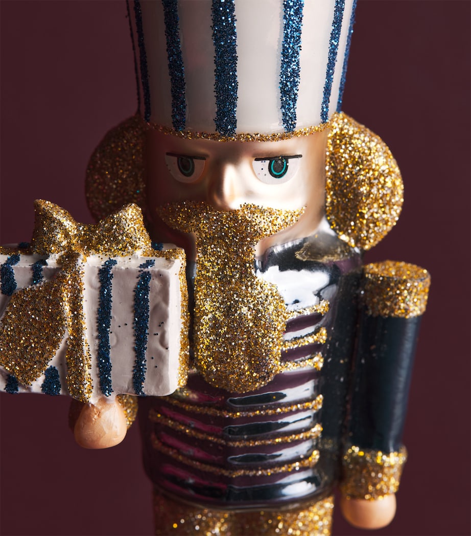 Harrods Glass Nutcracker Tree Decoration Blue Image 2