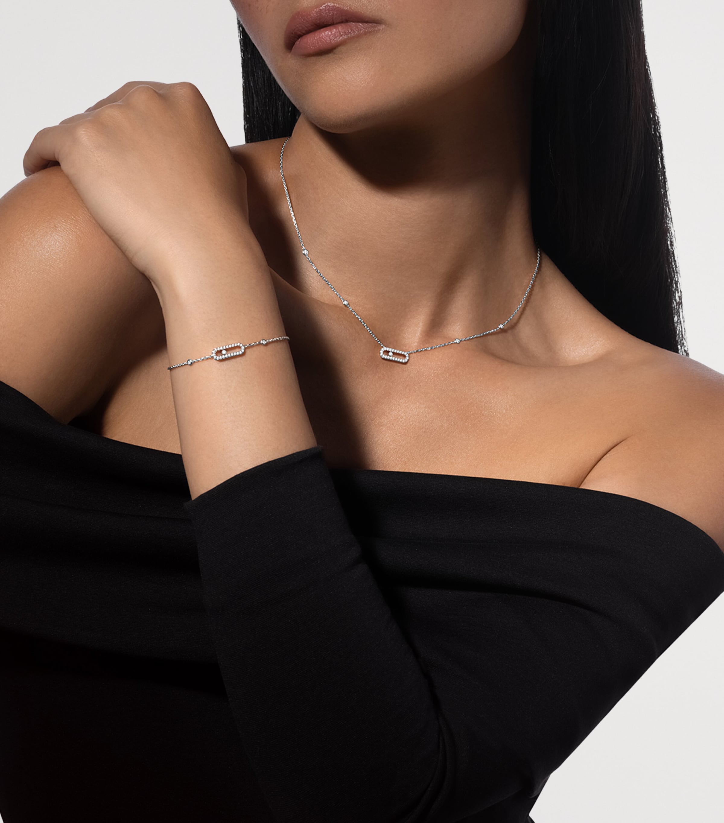 Messika Move Uno White Gold and Diamond Pavé Necklace (0.22ct) White Gold Image 2