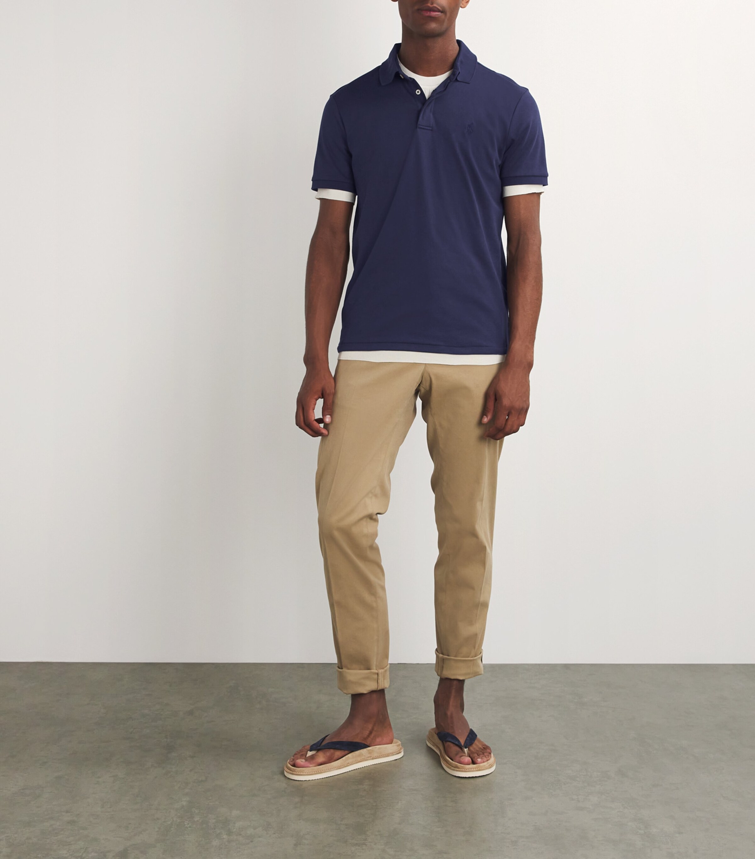 Polo Ralph Lauren Mens Covered-Placket Polo Shirt Navy Image 2