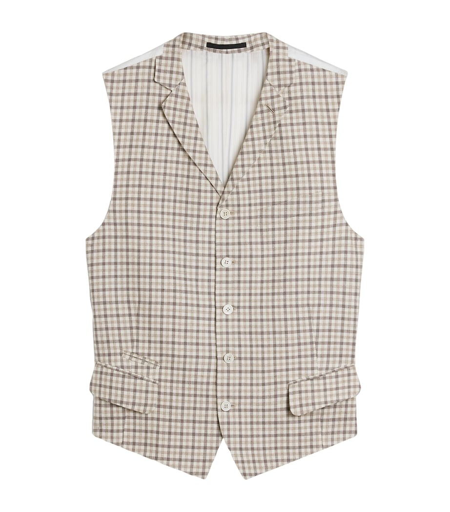 Dunhill Mens Check Single-Breasted Waistcoat Image 1