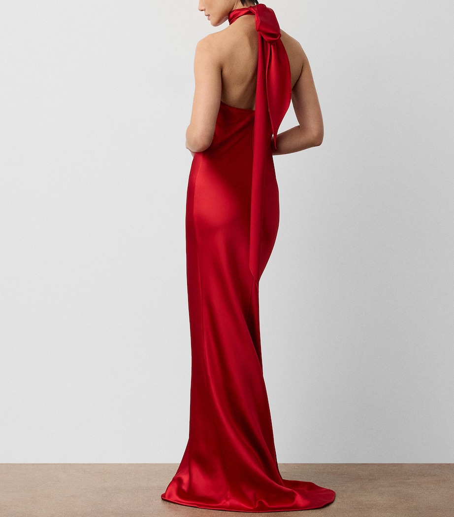 Ralph Lauren Collection Womens Chilton Maxi Dress Bright Red Image 3