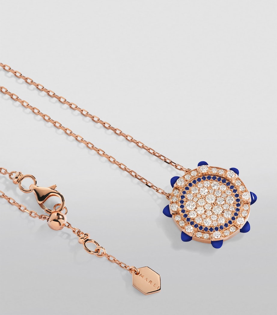 Rose Gold, Diamond, Sapphire and Lapis Lazuli Tip-Top Necklace ROSE GOLD Image 2