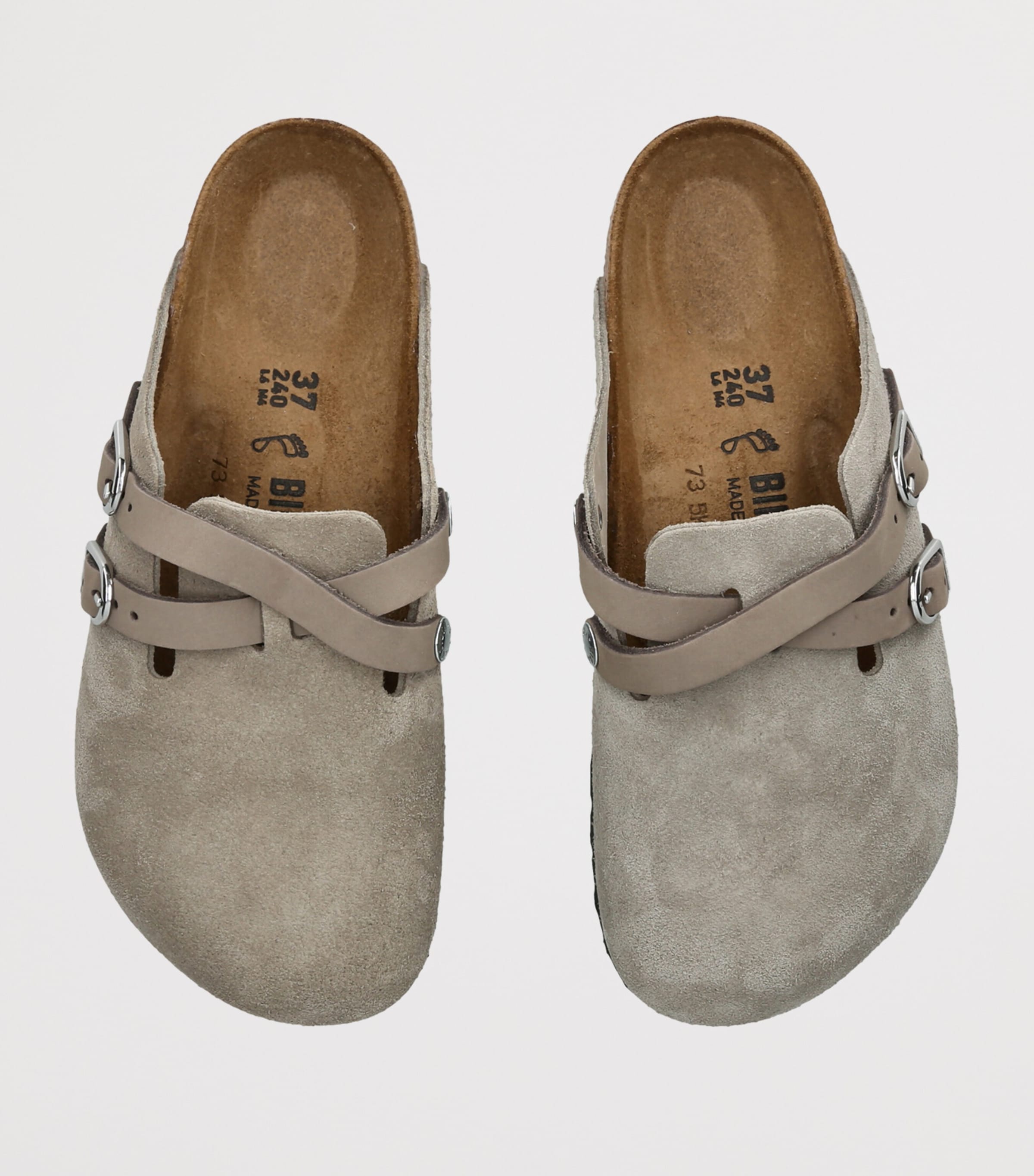 Birkenstock Suede Blair Clogs (Regular Fit) Taupe Image 3