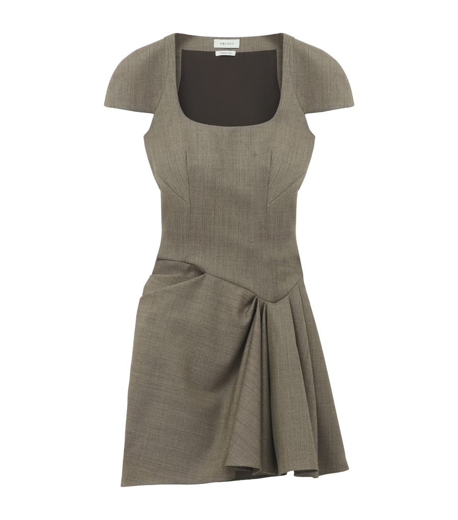 McQueen Womens Wool Gathered Mini Dress Image 1