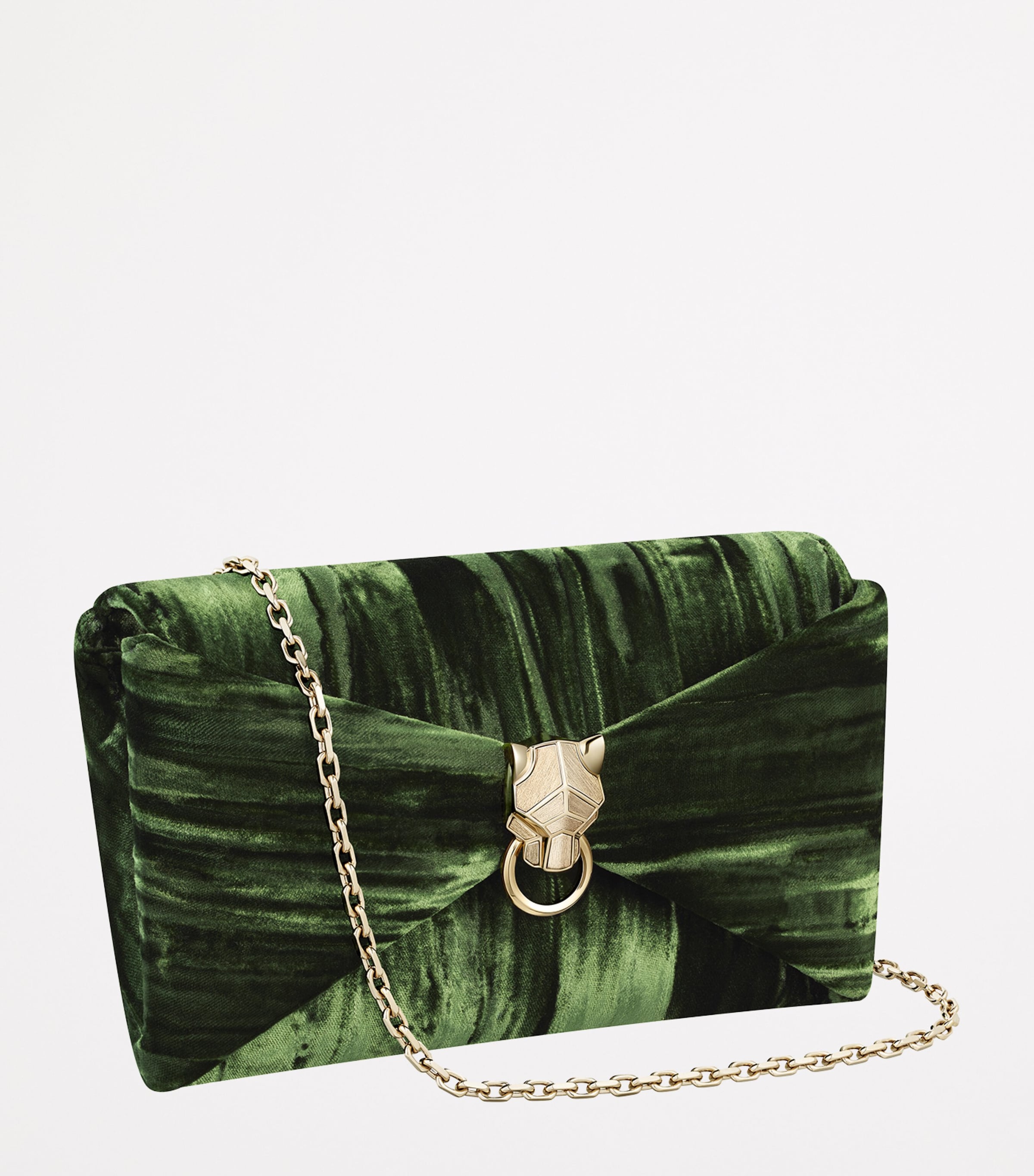 Velvet Panthère Graphique de Cartier Chain Pouch GREEN Image 4