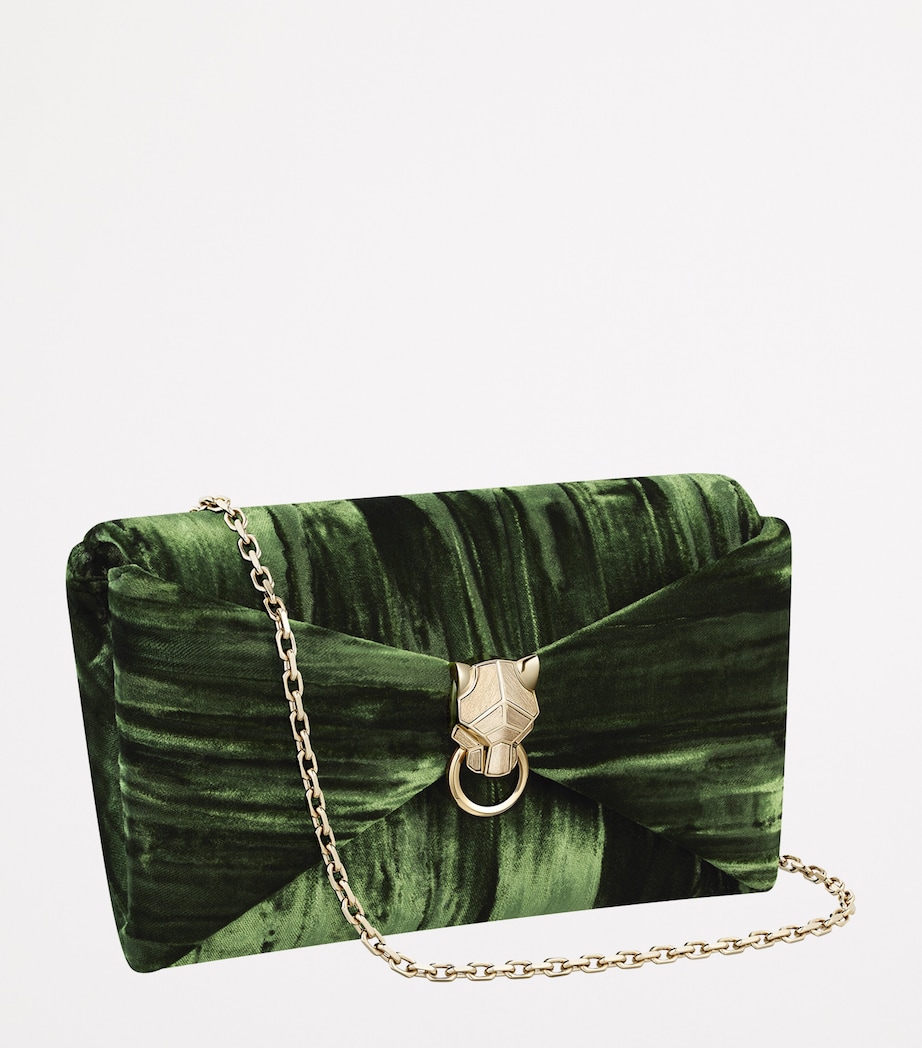 Velvet Panthère Graphique de Cartier Chain Pouch GREEN Image 4