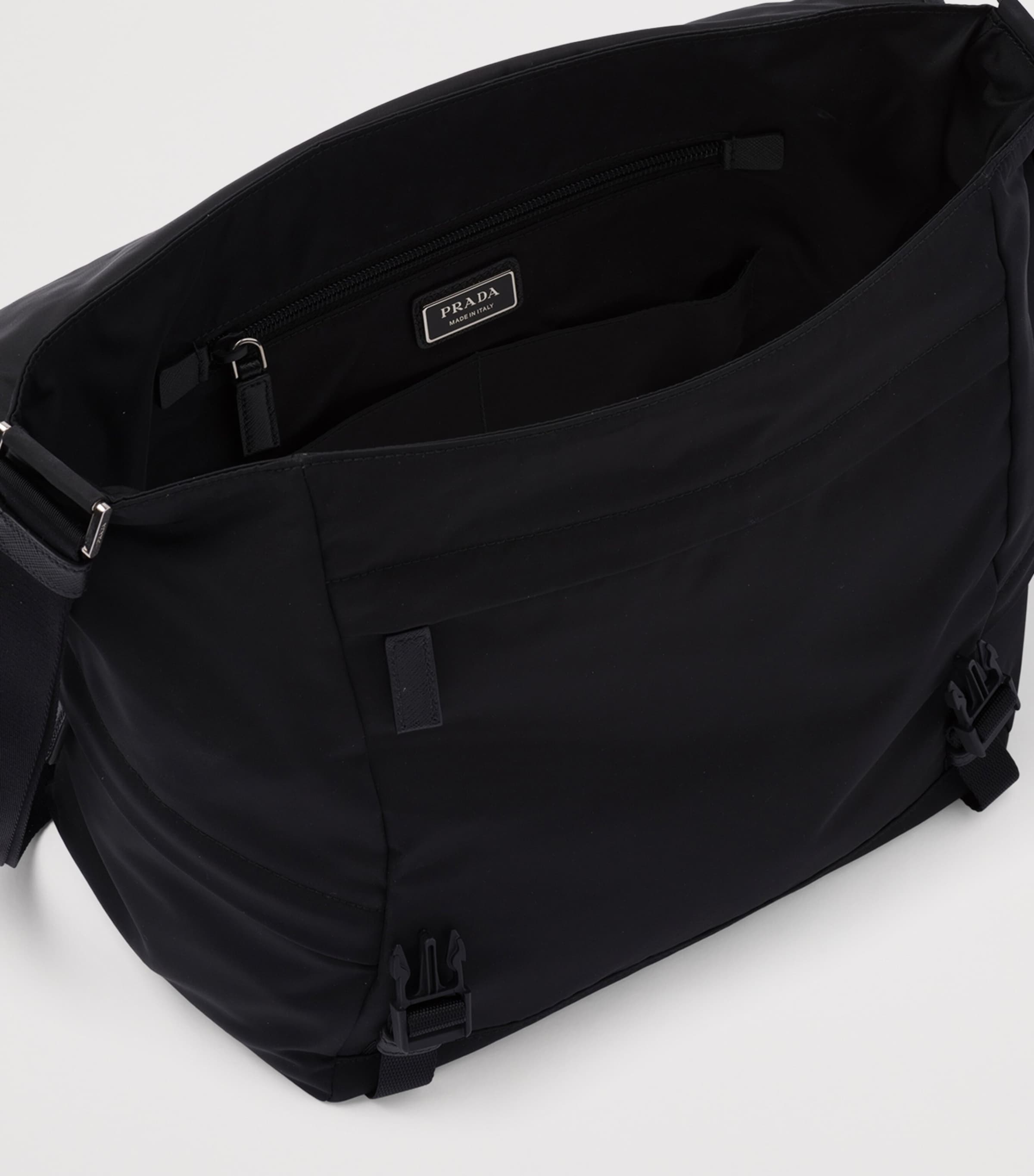 Re-Nylon and Saffiano Leather Shoulder Bag F0002 Image 5