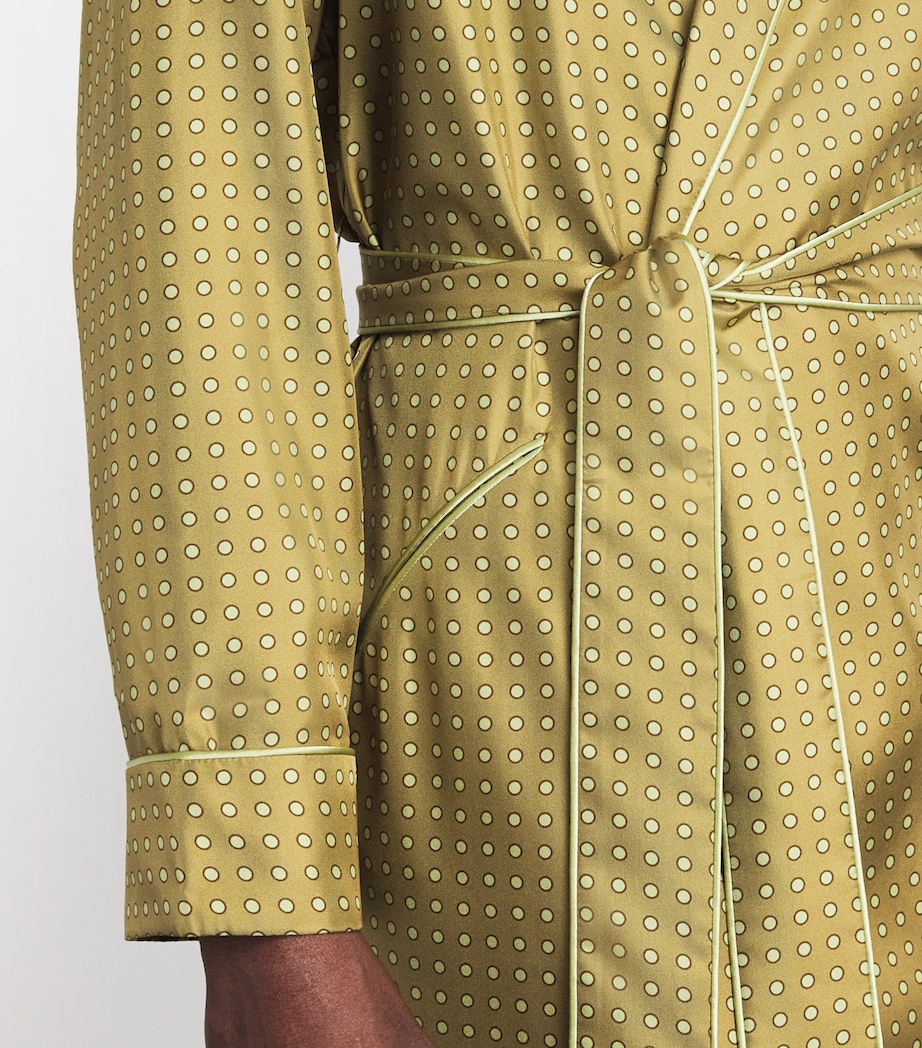 Olivia von Halle Mens Silk Twill Polka Dot Mescal Robe Lucien Image 3
