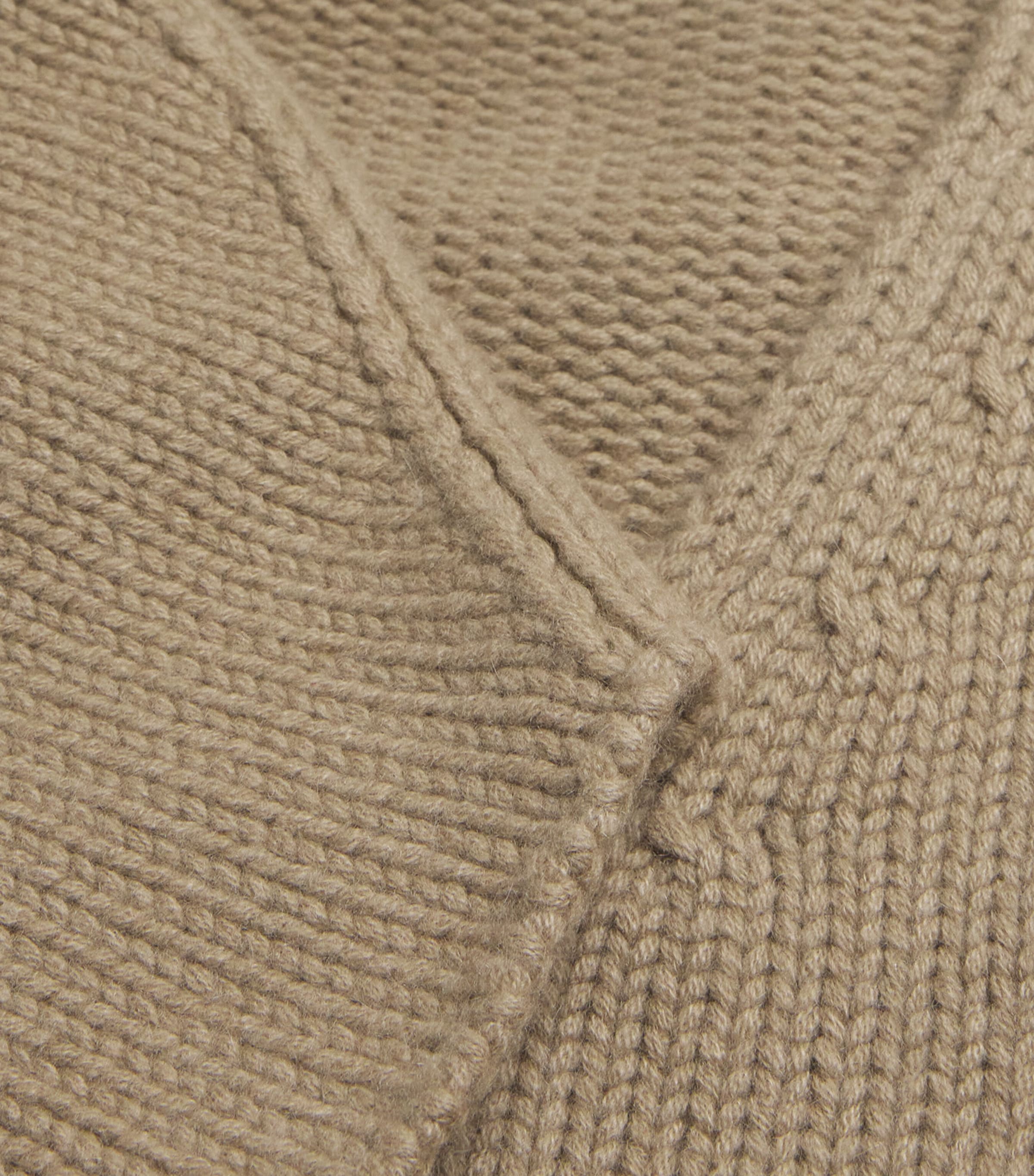 Soft Goat Womens Cashmere Puff-Sleeve Sweater Khaki Image 5