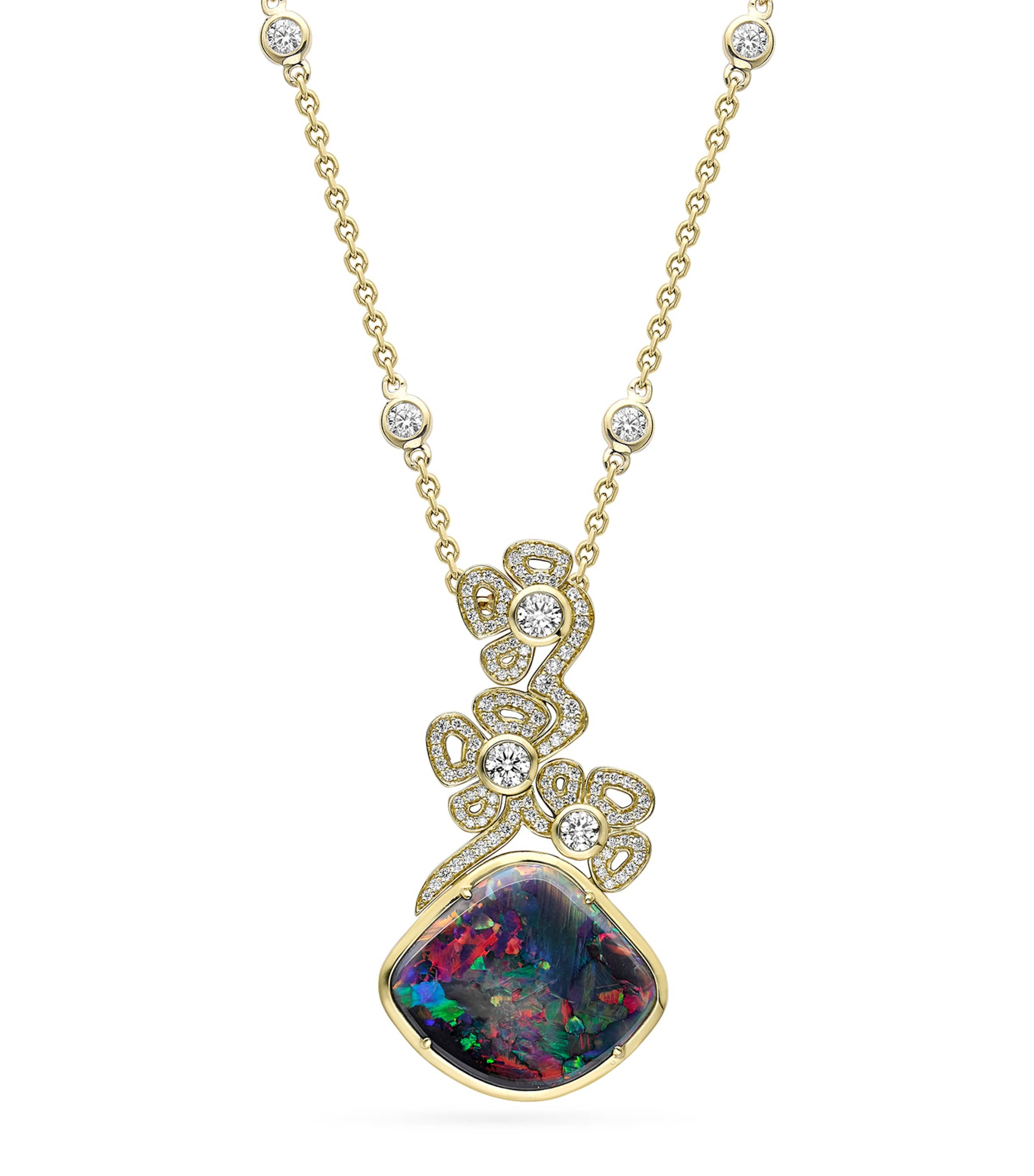 Boodles Yellow Gold, Opal And Diamond A Family Journey Barcelona Necklace