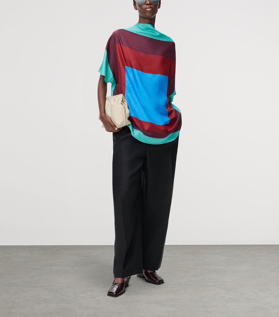 Silk Scarf-Effect T-Shirt GREEN/RED/MULTICOLOR Image 2