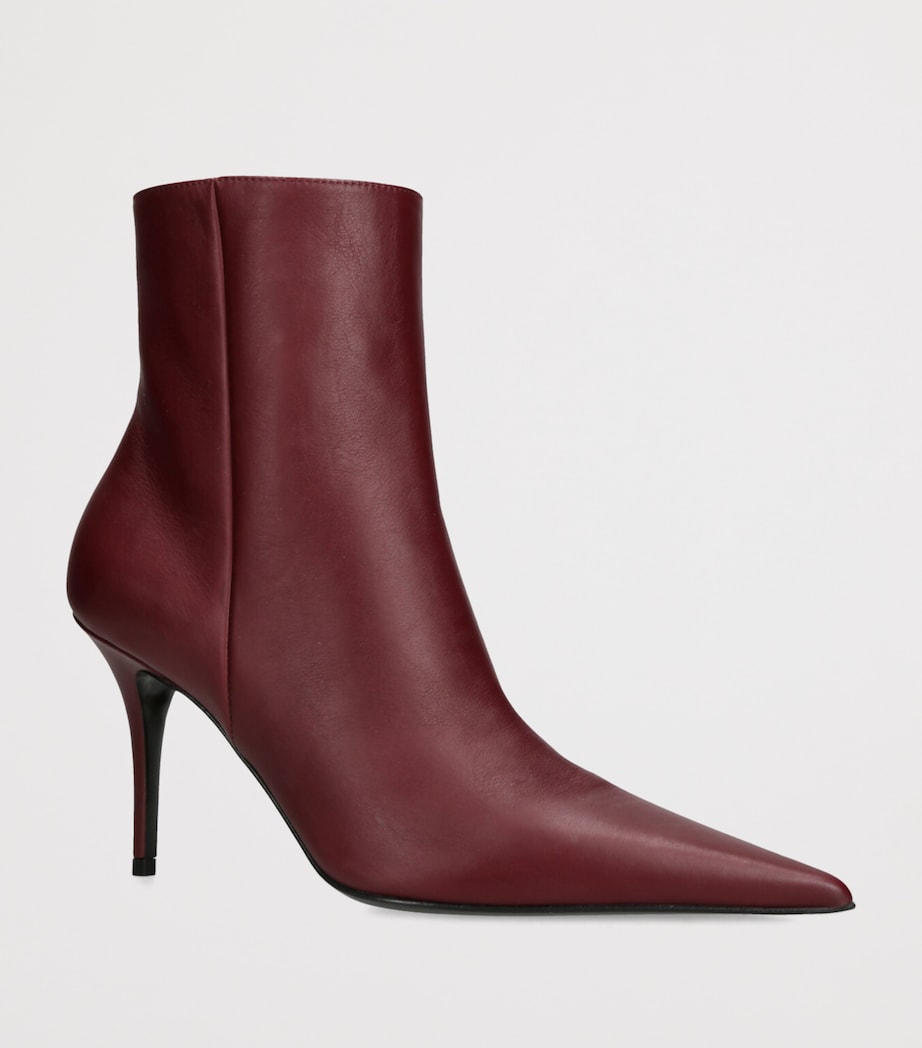 Leather Barbara Ankle Boots 90 WINE Image 3