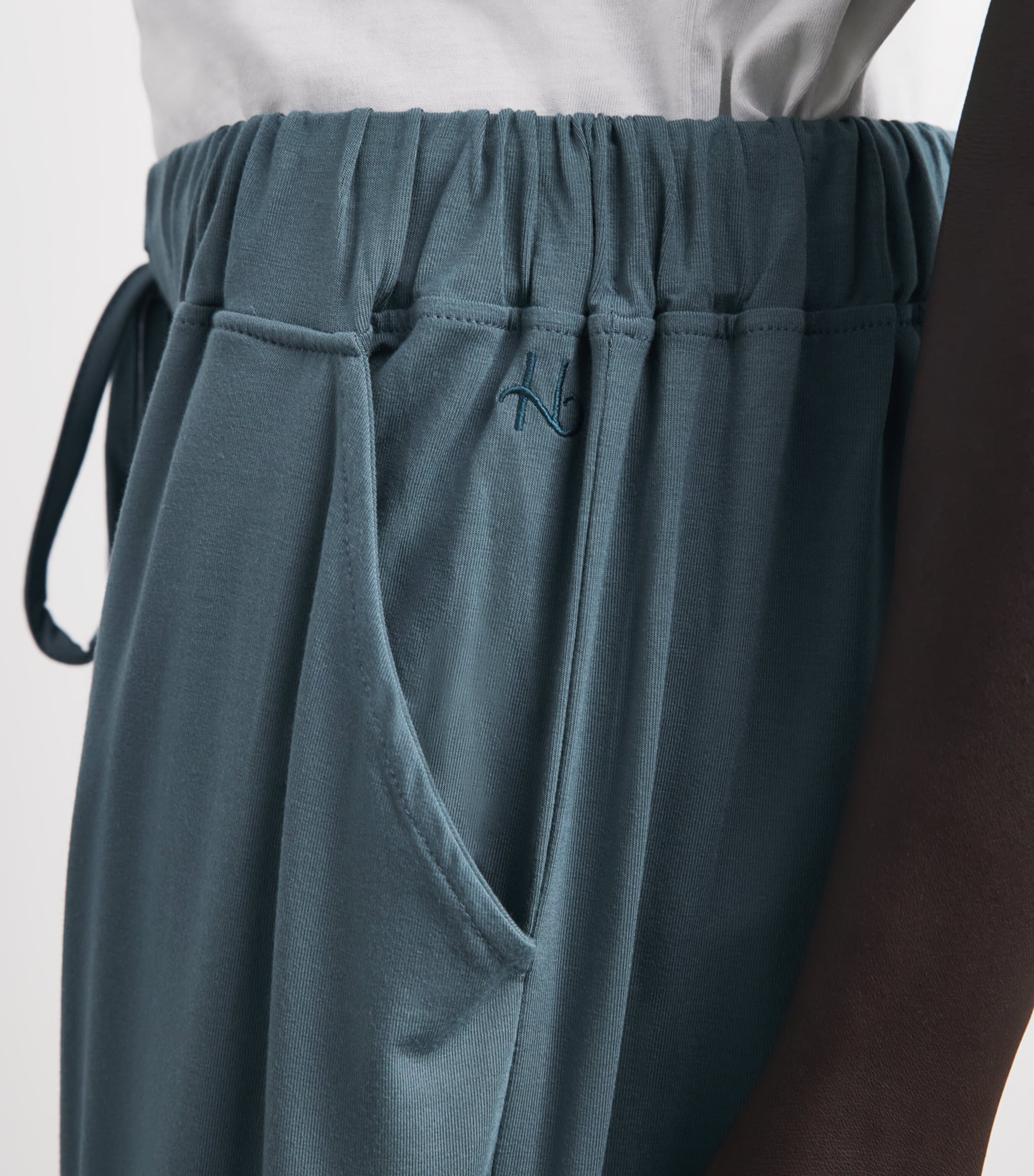Homebody Mens Drawstring Pyjama Bottoms Teal Mist Image 3