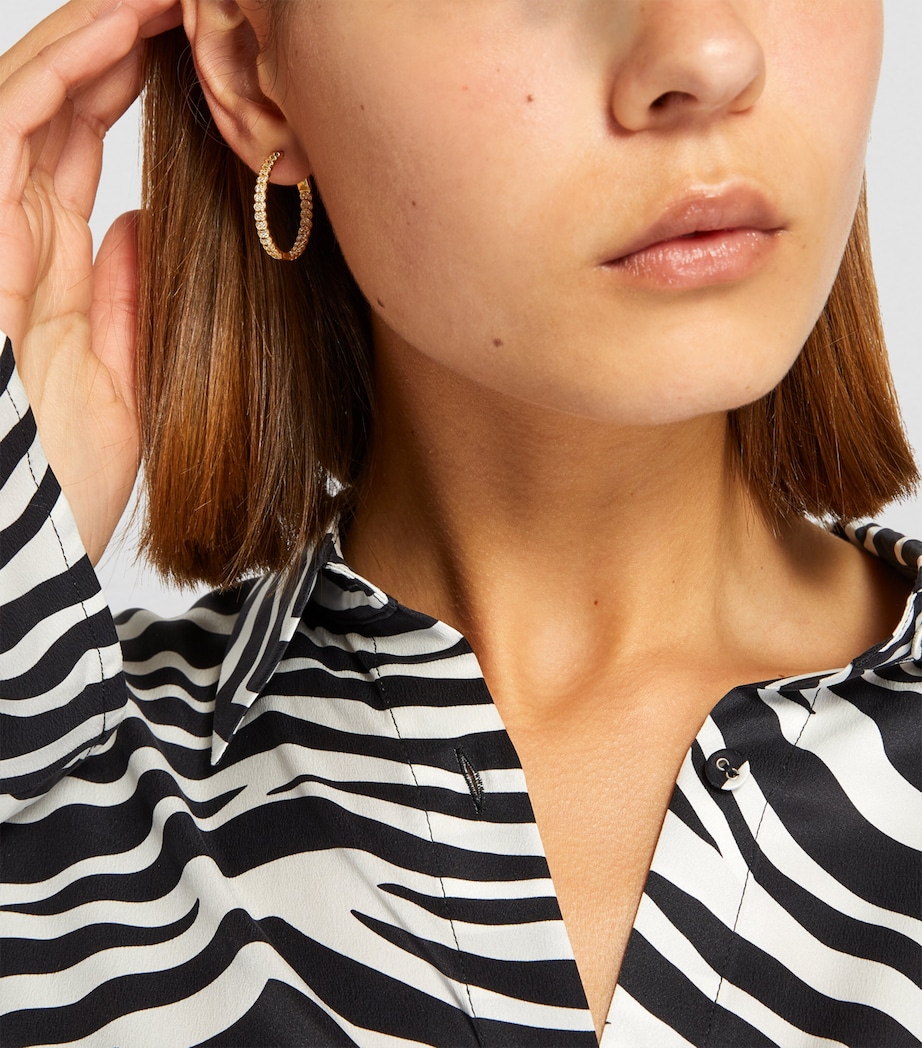Yellow Gold and Diamond Luna Hoop Earrings YELLOW GOLD Image 5