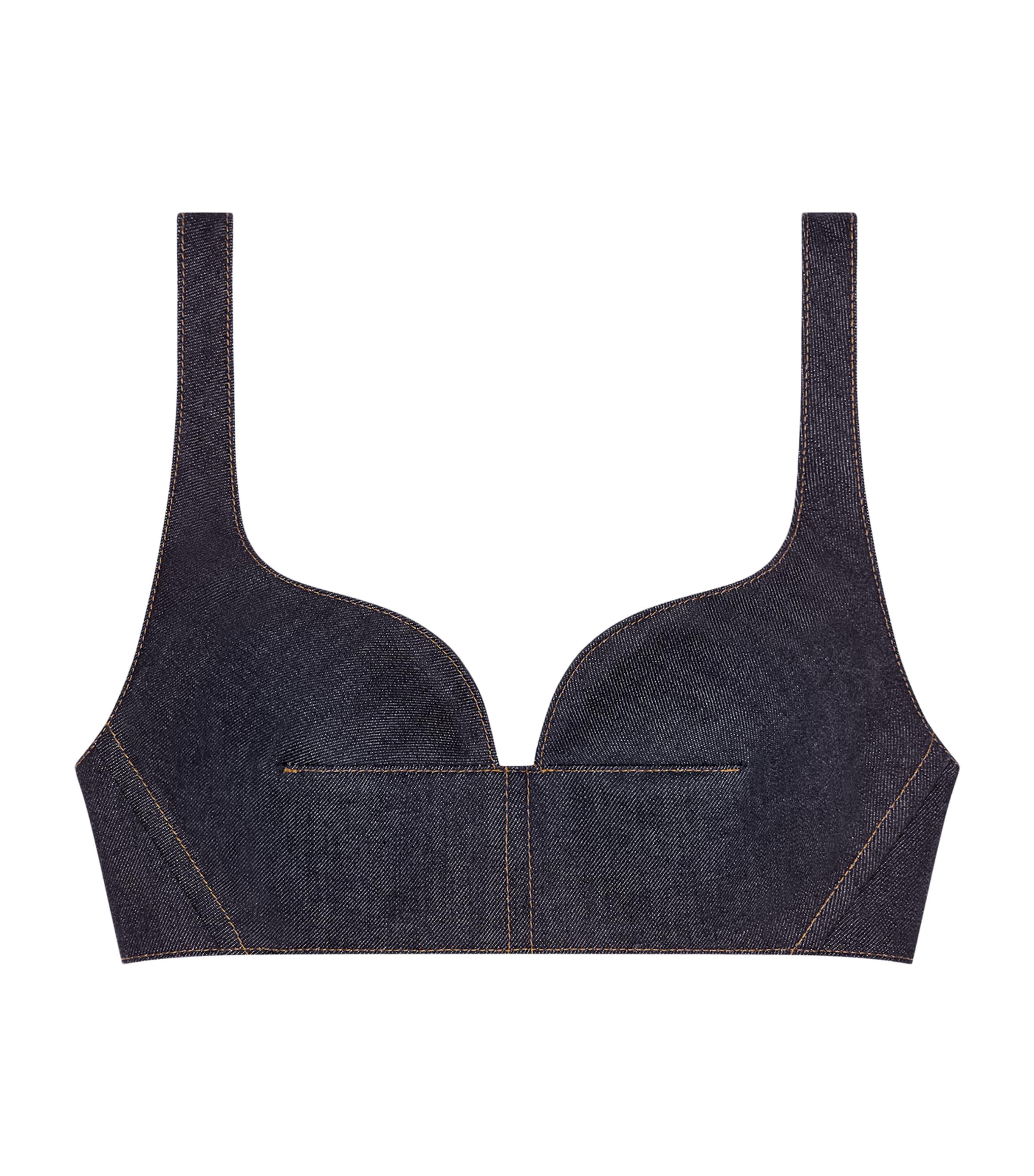 Denim Sculpted Bra DARK BLUE Image 1