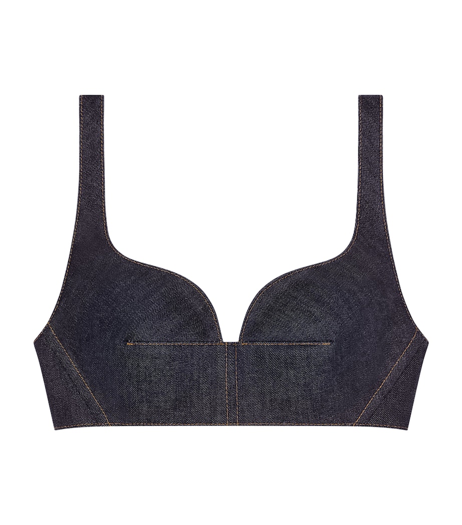 Denim Sculpted Bra DARK BLUE Image 1