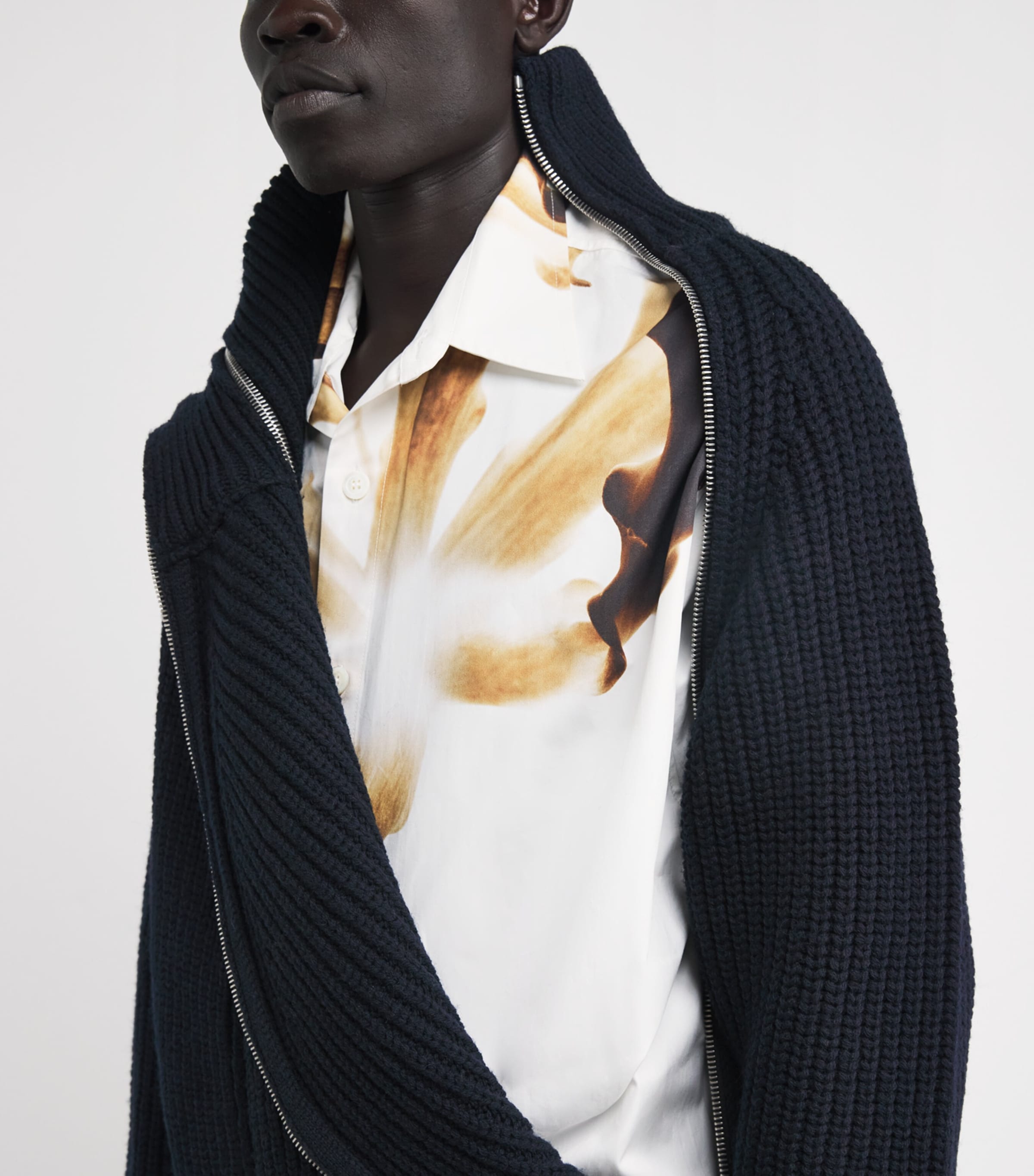 DRIES VAN NOTEN Wool-Blend Asymmetric-Zip Sweater | Harrods UK