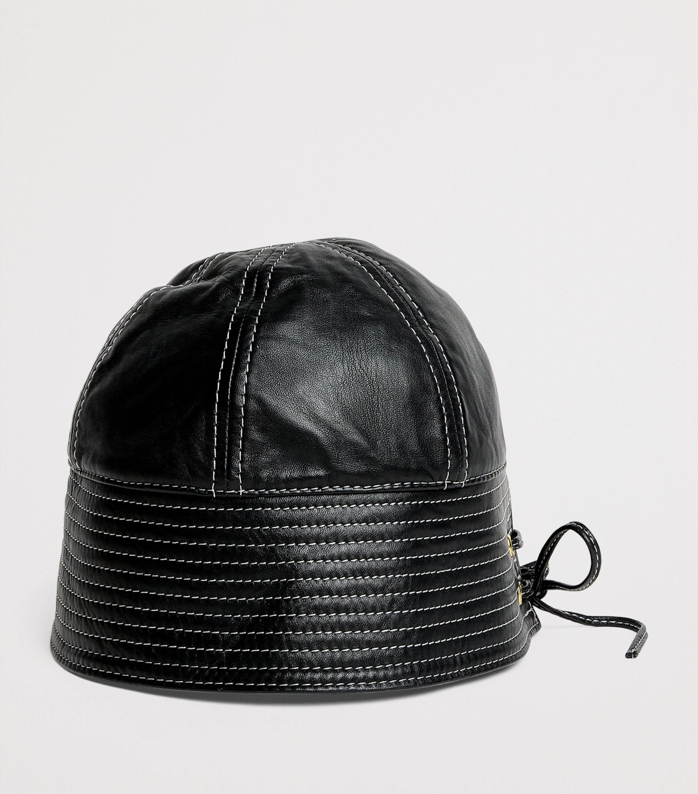 Leather Bucket Hat BLACK Image 3