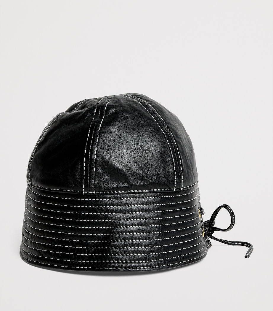 Leather Bucket Hat BLACK Image 3