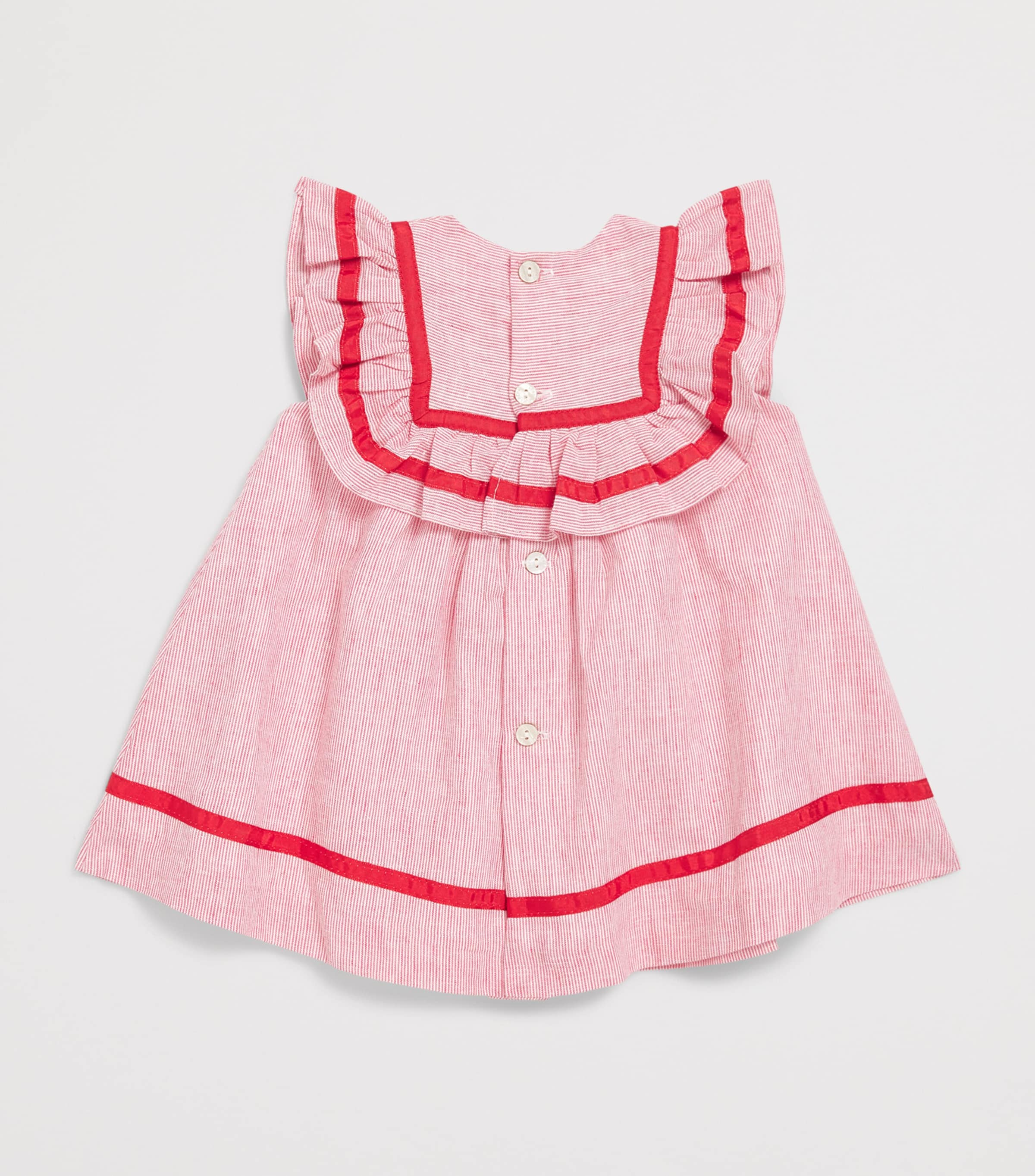 PEPA LONDON Ruffle-Bib Lawrence Dress (12 Months - 4 Years) Red Image 2