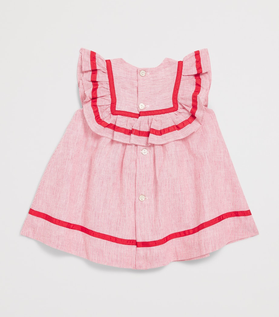 PEPA LONDON Ruffle-Bib Lawrence Dress (12 Months - 4 Years) Red Image 2