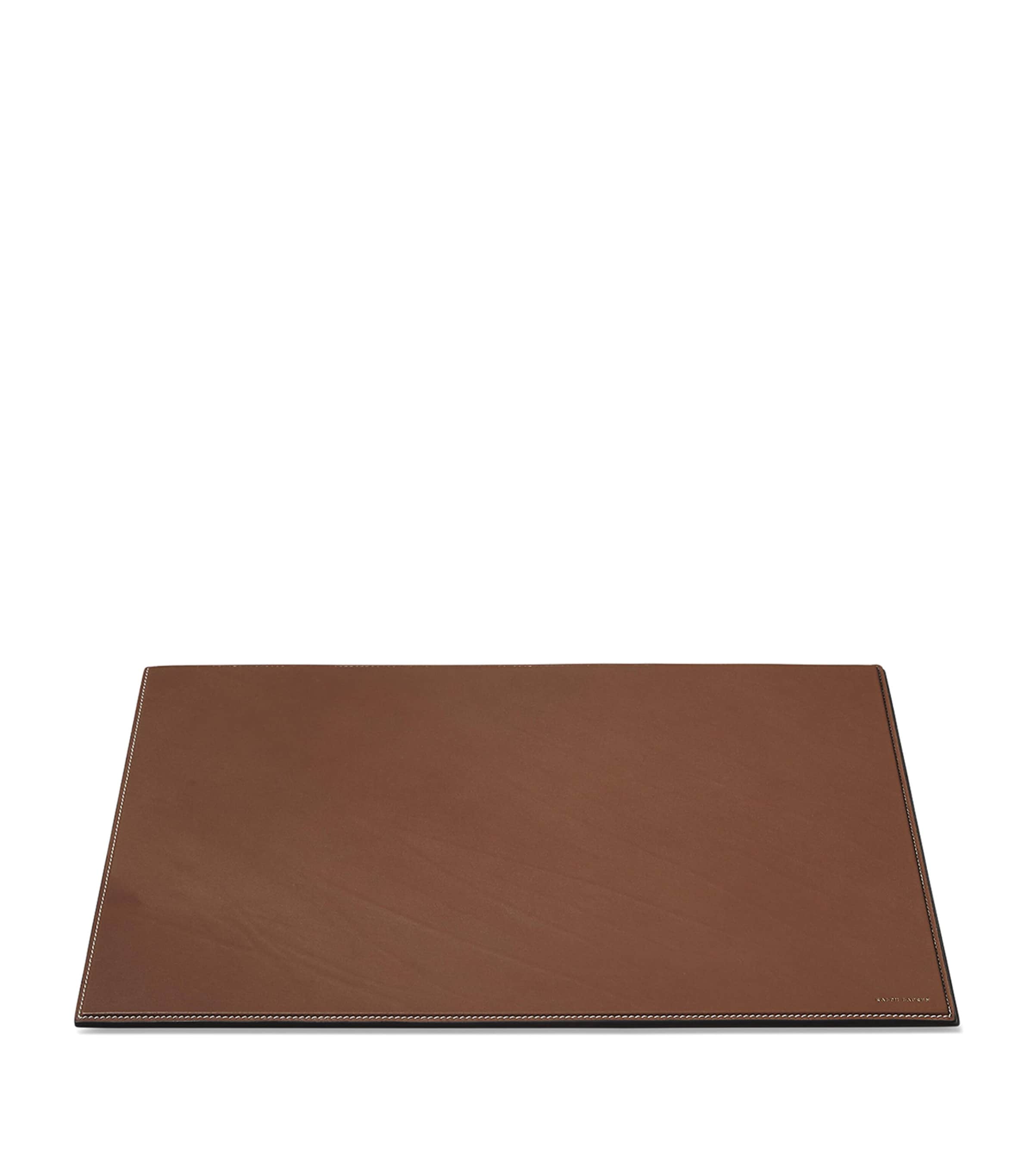 Polo Ralph Lauren Small Leather Brennan Blotter In Brown