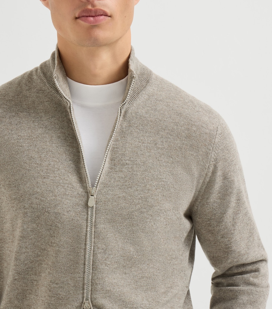 Brunello Cucinelli Mens Cashmere Zip-Up Cardigan Image 6