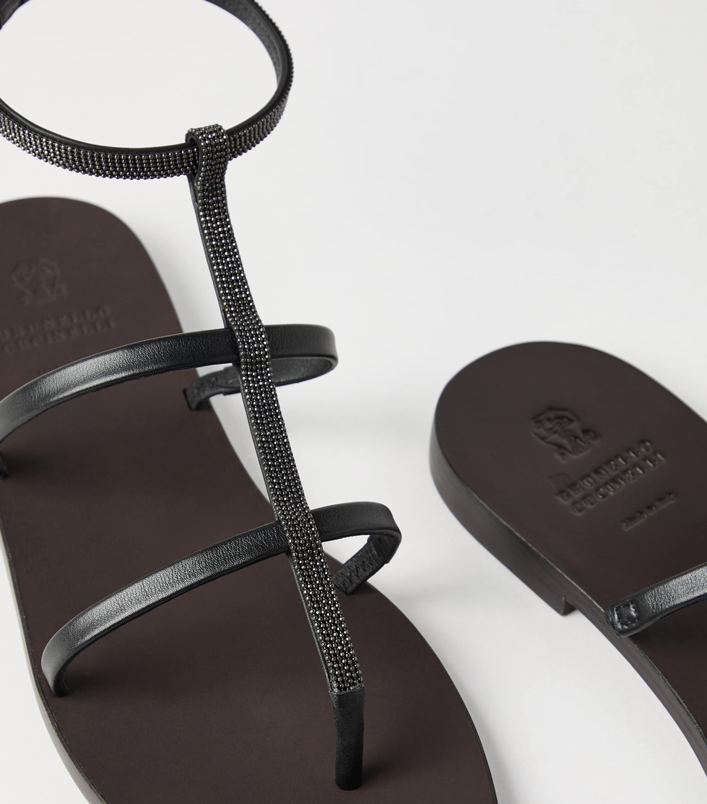 サンダル BRUNELLO CUCINELLI Nappa leather sandals with Precious Strap Brunello Cucinelli Nappa Leather Sandals With Strap