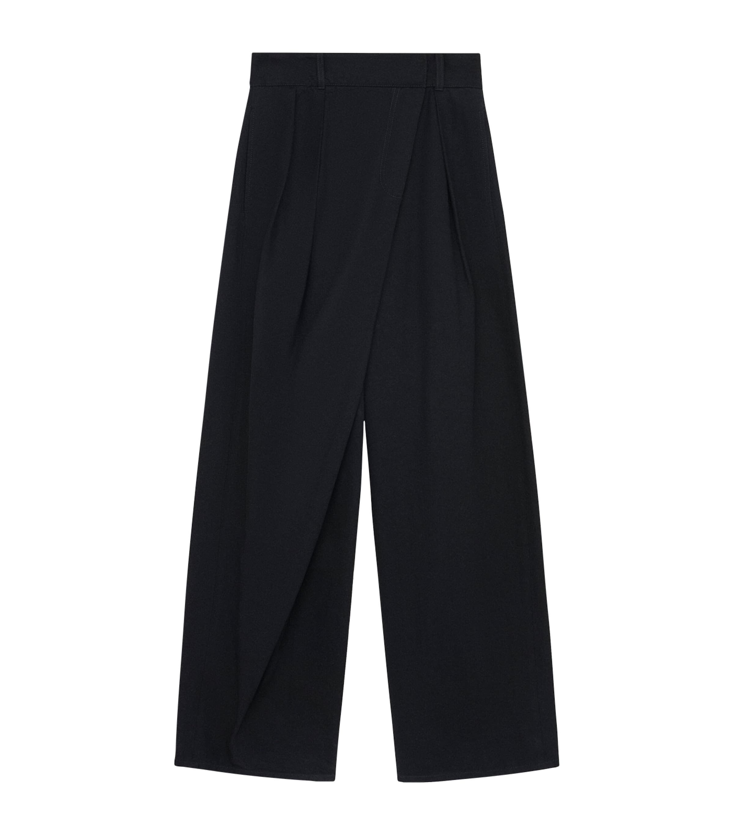 Loewe Wide-leg Wrap Wool Pants In Black