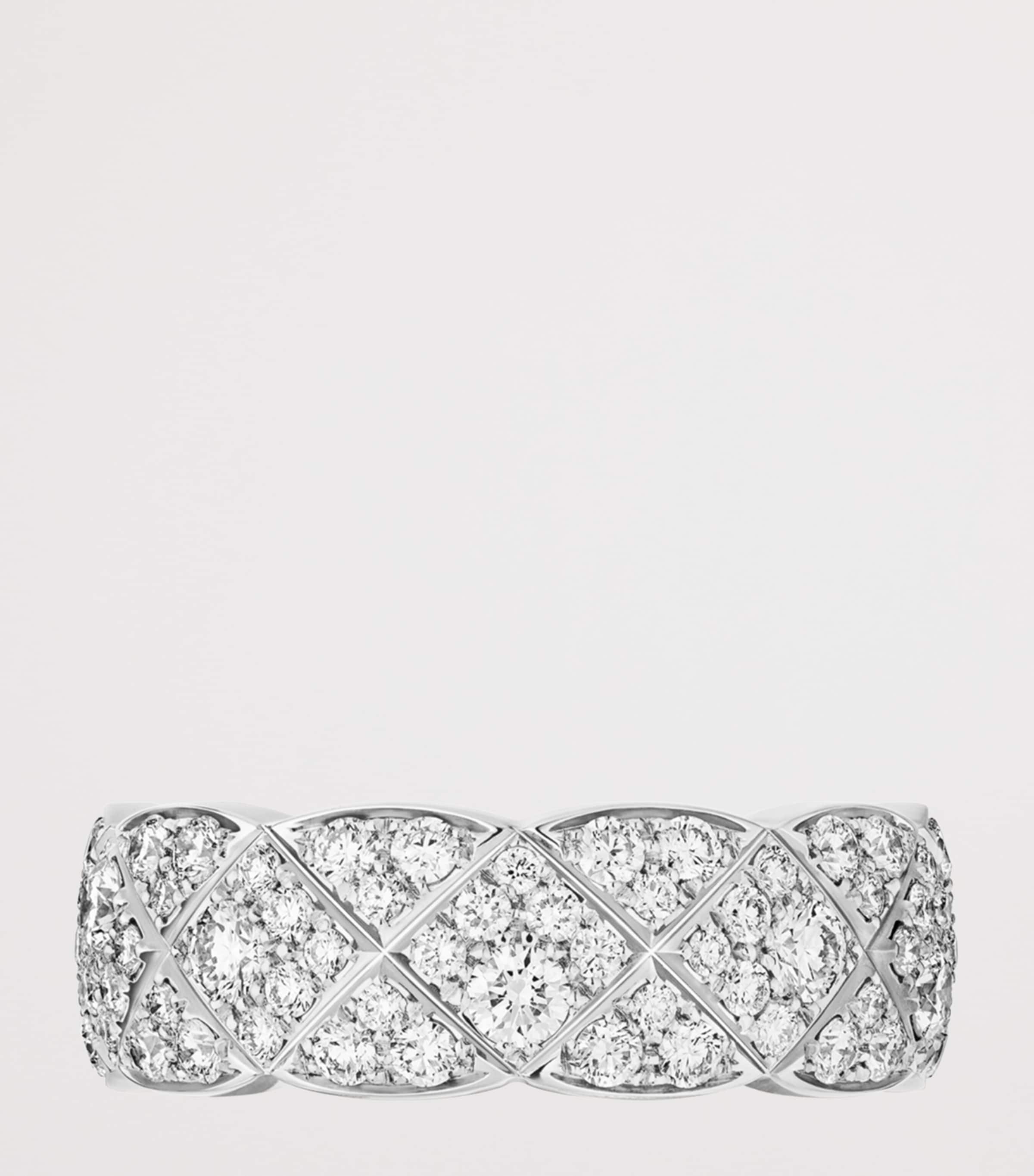 CHANEL White Gold and Diamond Coco Crush Ring White Image 3