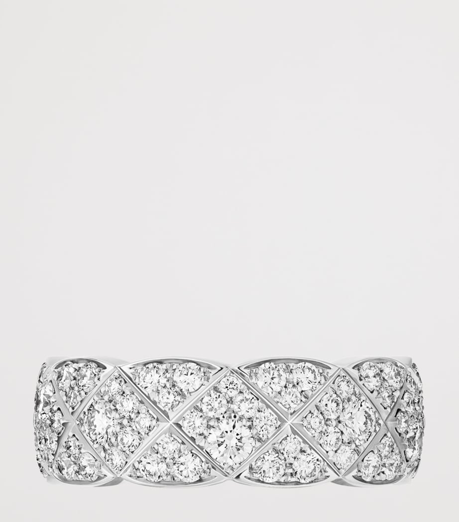 CHANEL White Gold and Diamond Coco Crush Ring White Image 3