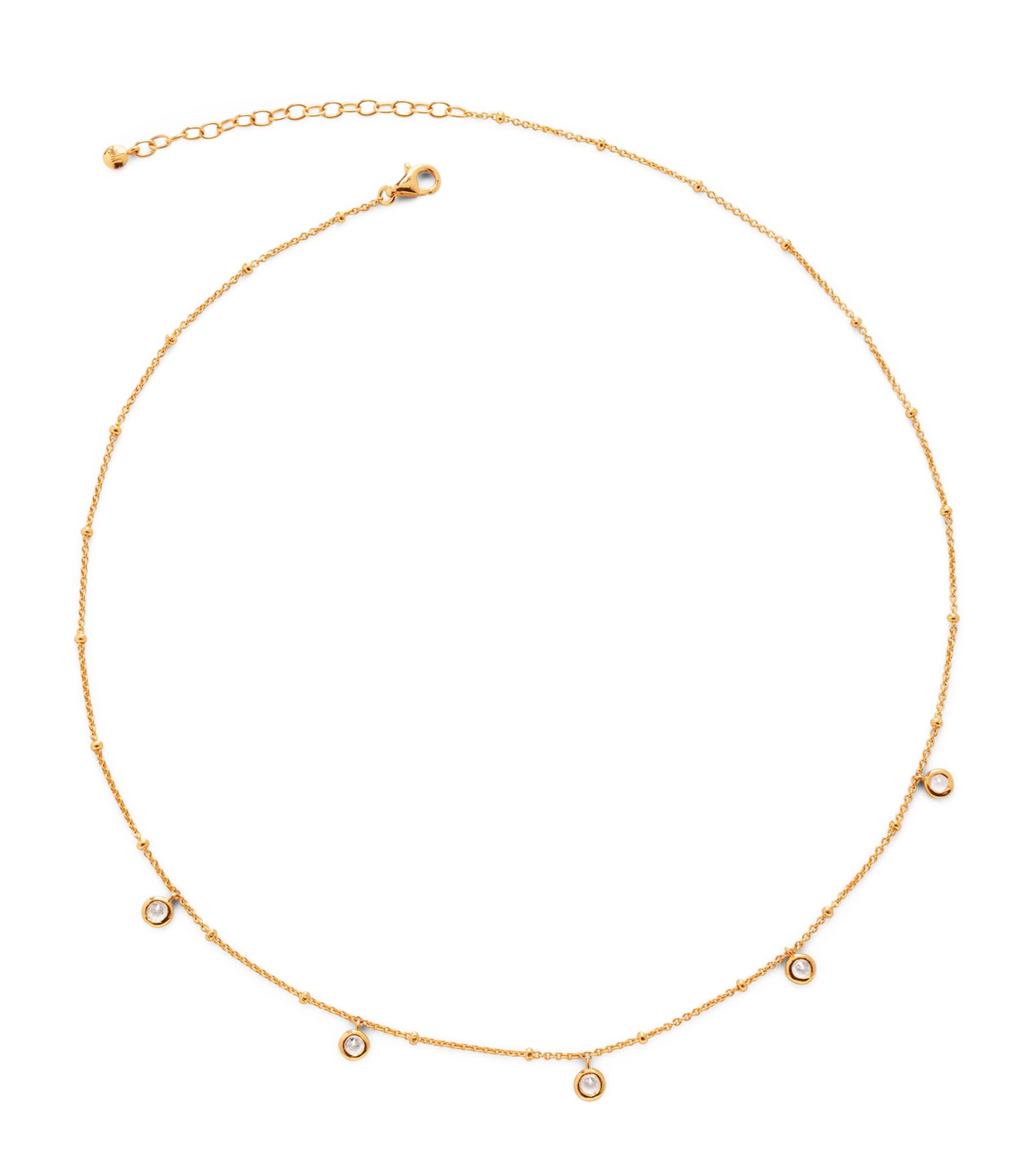Monica Vinader Gold Vermeil And White Topaz Mini Gemstone Chain Necklace