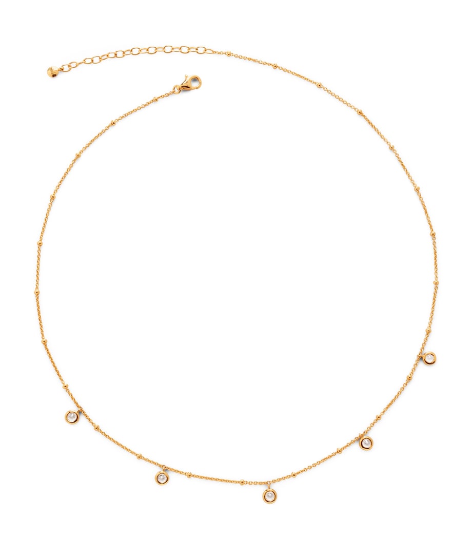 Gold Vermeil and White Topaz Mini Gemstone Chain Necklace 18K GOLD VERMEIL Image 1
