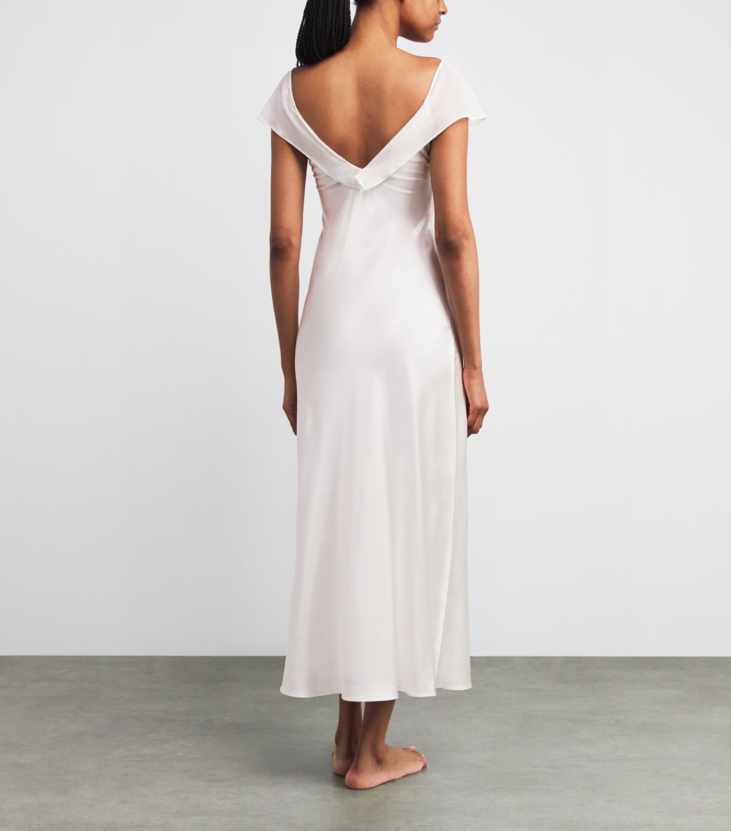 Mulberry Silk Chiffon Crete Nightie WHITE Image 3