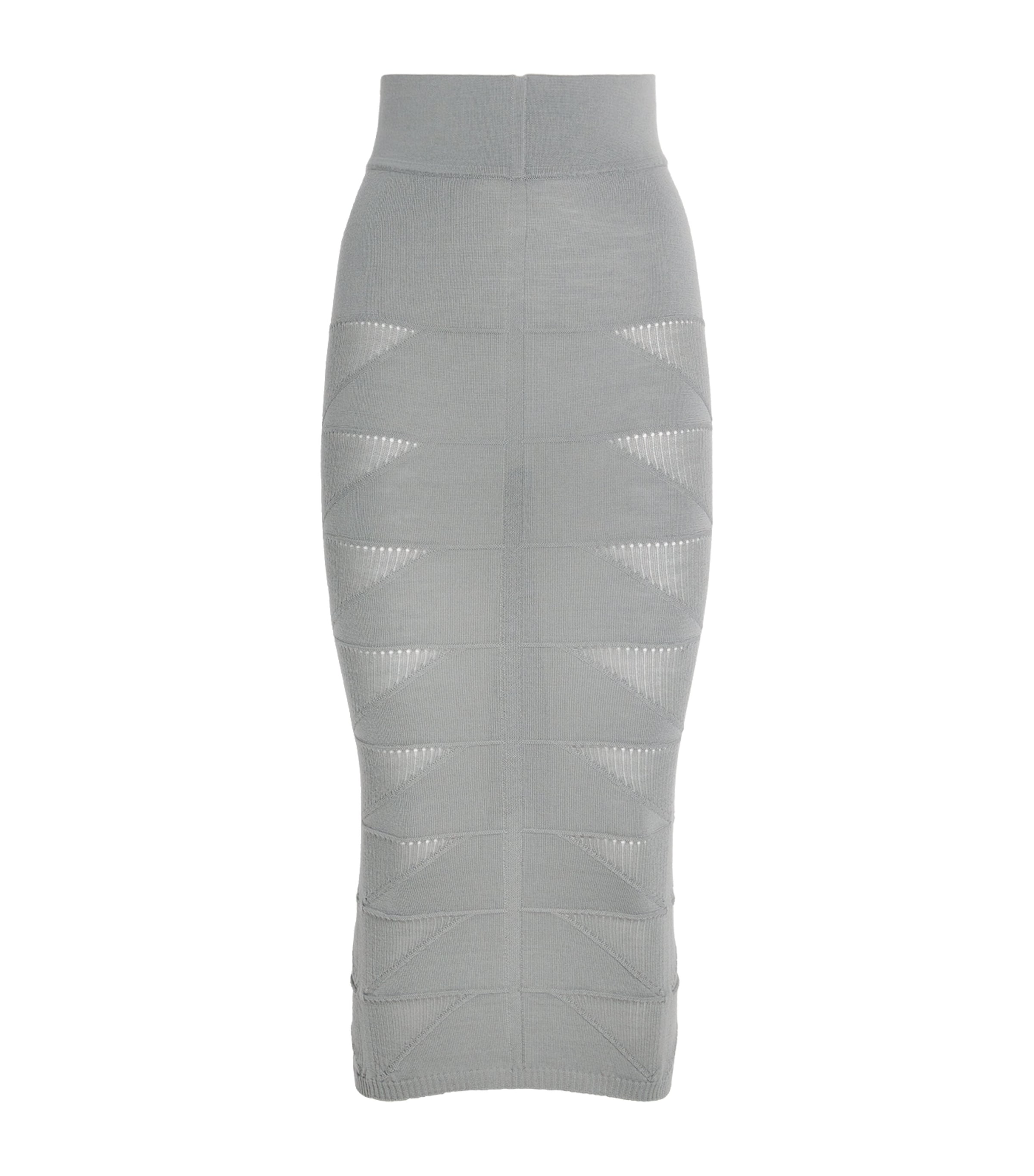 Rick Owens Virgin Wool Midi Skirt In Gray