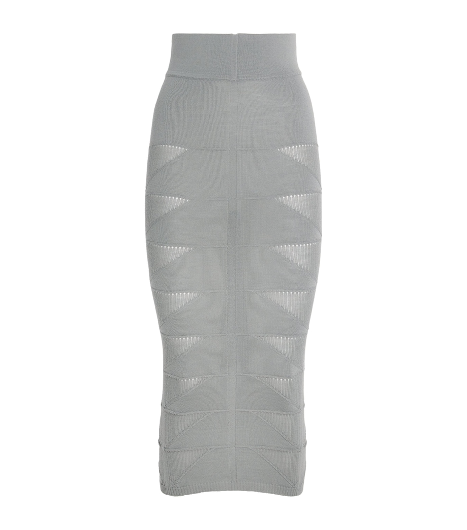 Virgin Wool Midi Skirt 06 WASHED INDIGO Image 1