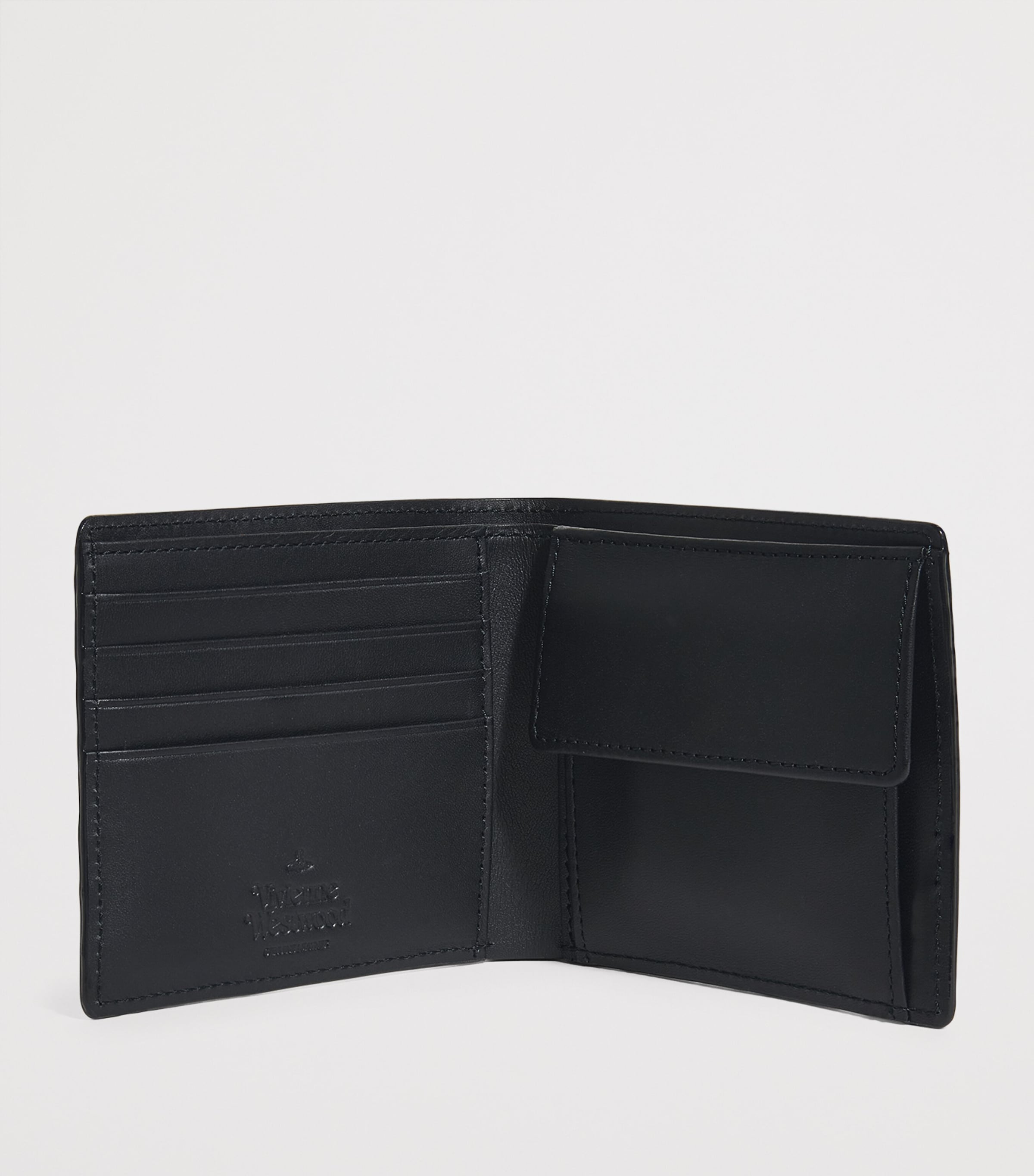 Vivienne Westwood Black Leather Orb Embossed Wallet | Harrods US
