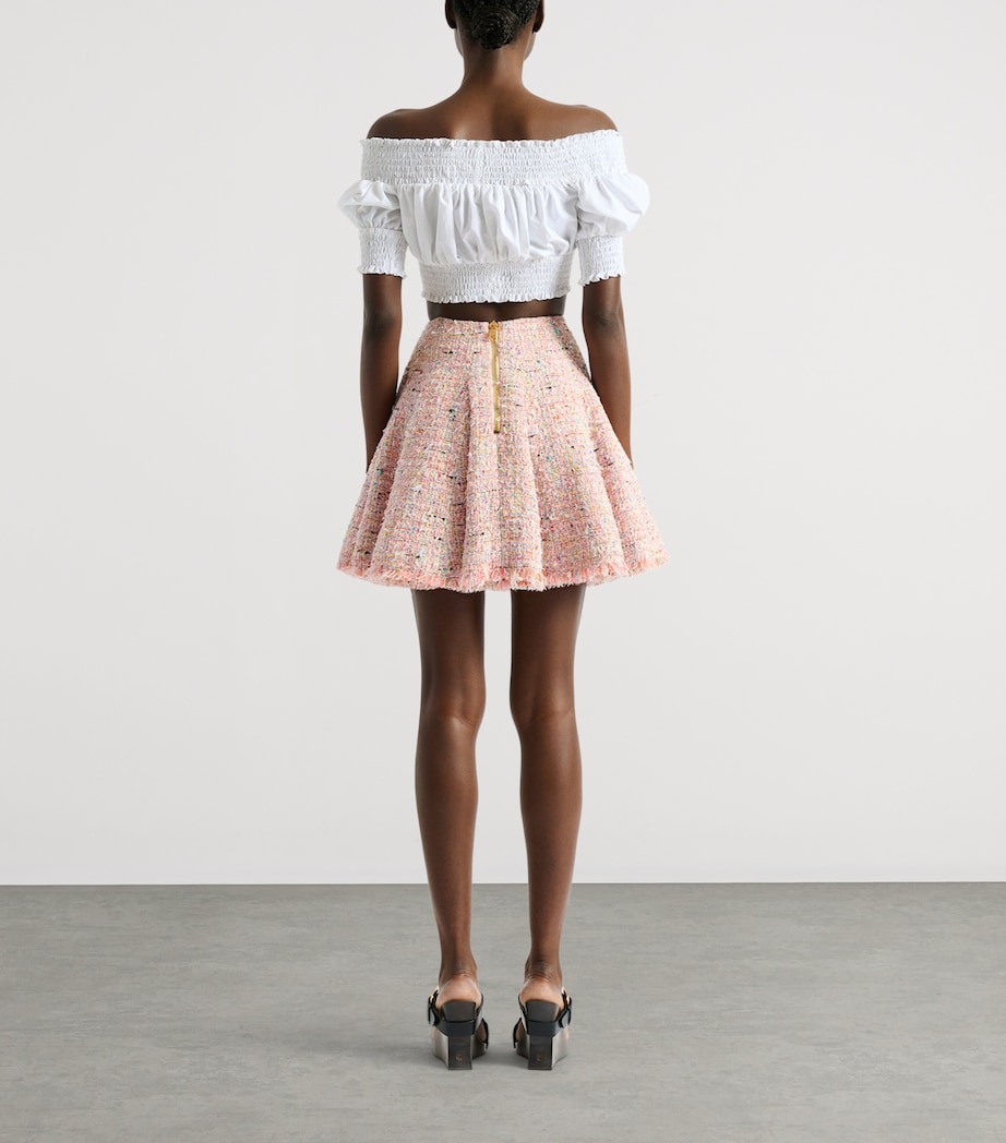 Balmain Womens Tweed Flared Mini Skirt Aaa Multicolore Image 5