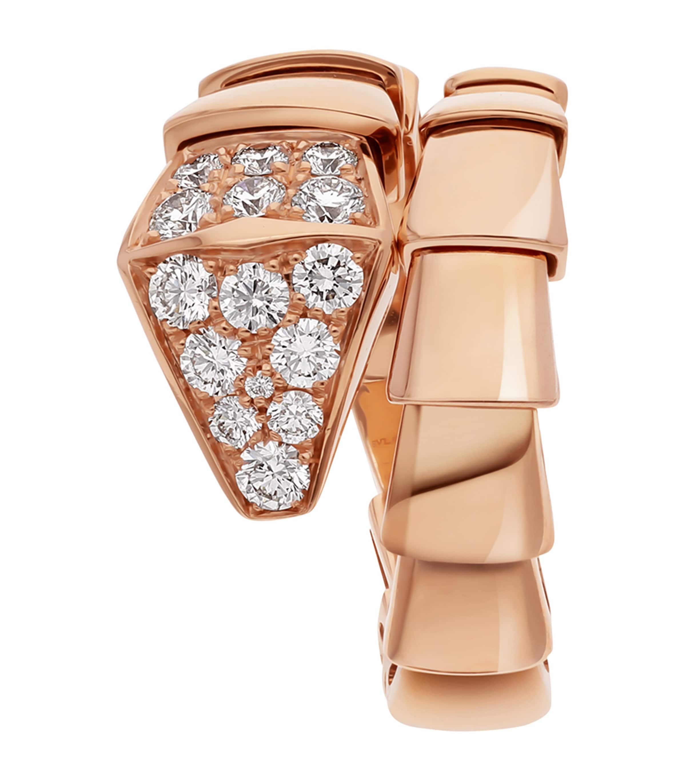 Rose Gold and Diamond Serpenti Viper Ring PINK GOLD Image 2