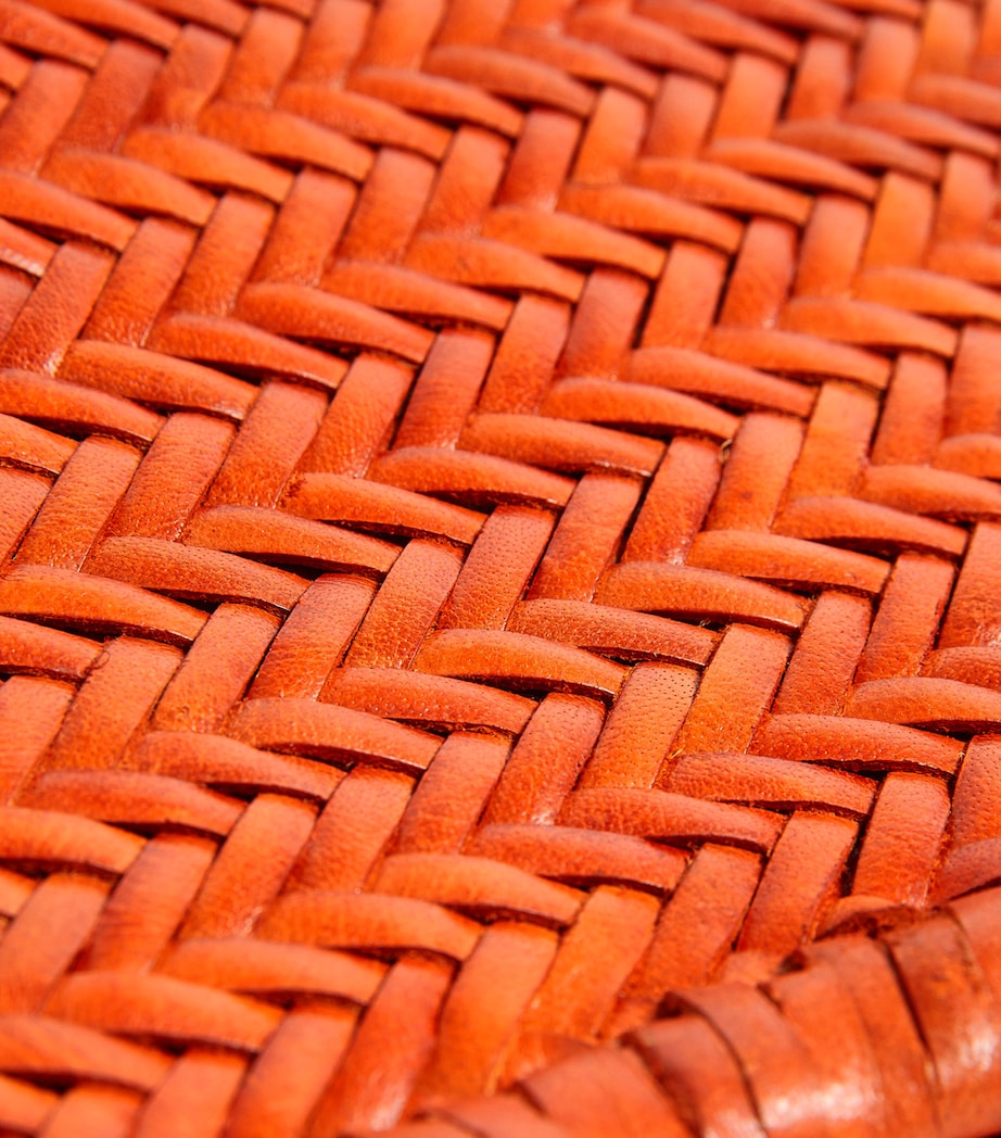 DRAGON DIFFUSION Large Leather Woven Nantucket Tote Bag Orange Image 6