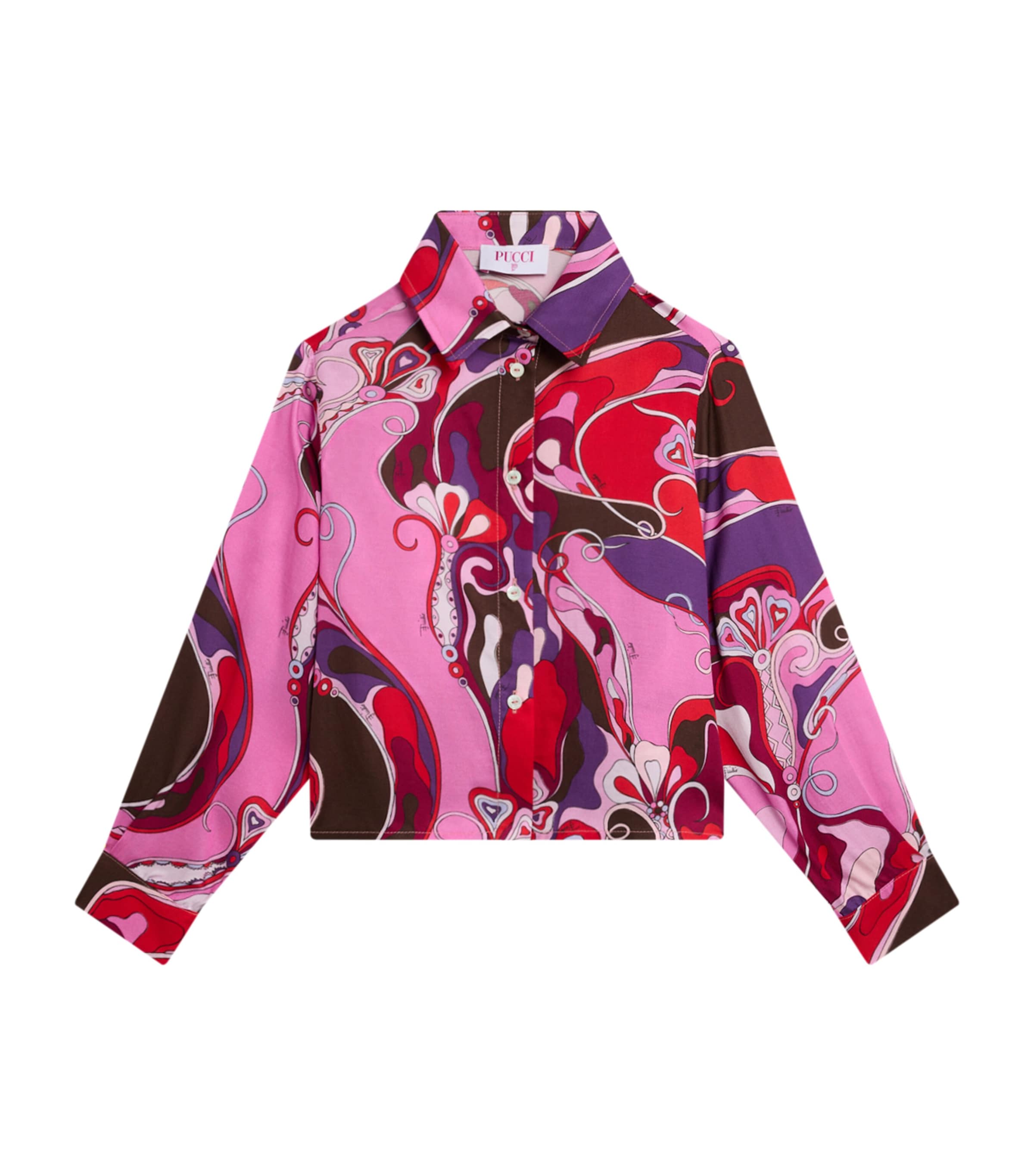 Pucci Junior Orchidee Print Shirt In Multi