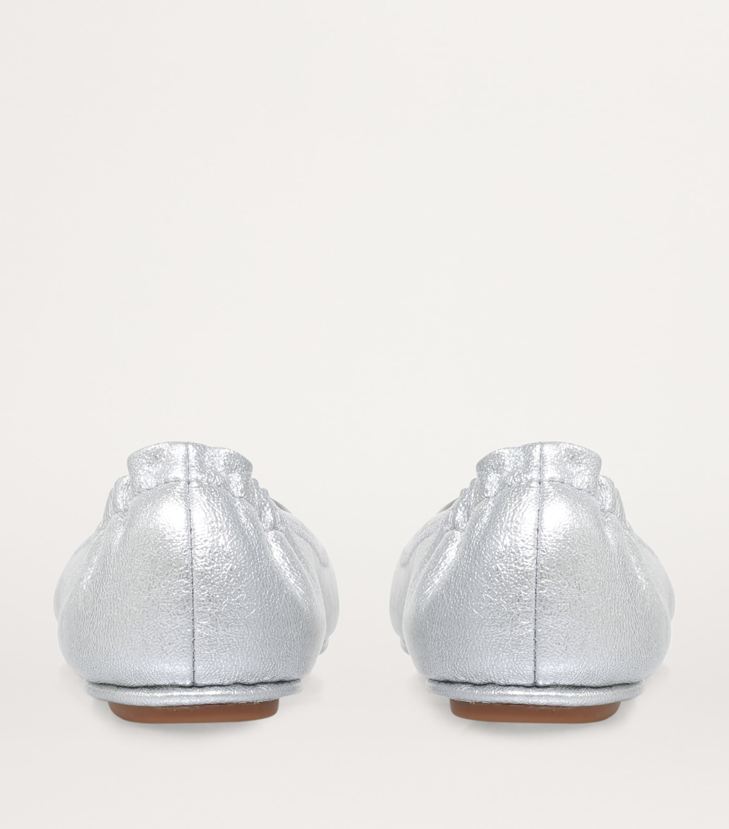 Metallic Leather Minnie Travel Ballet Flats GREY/LIGHT Image 2