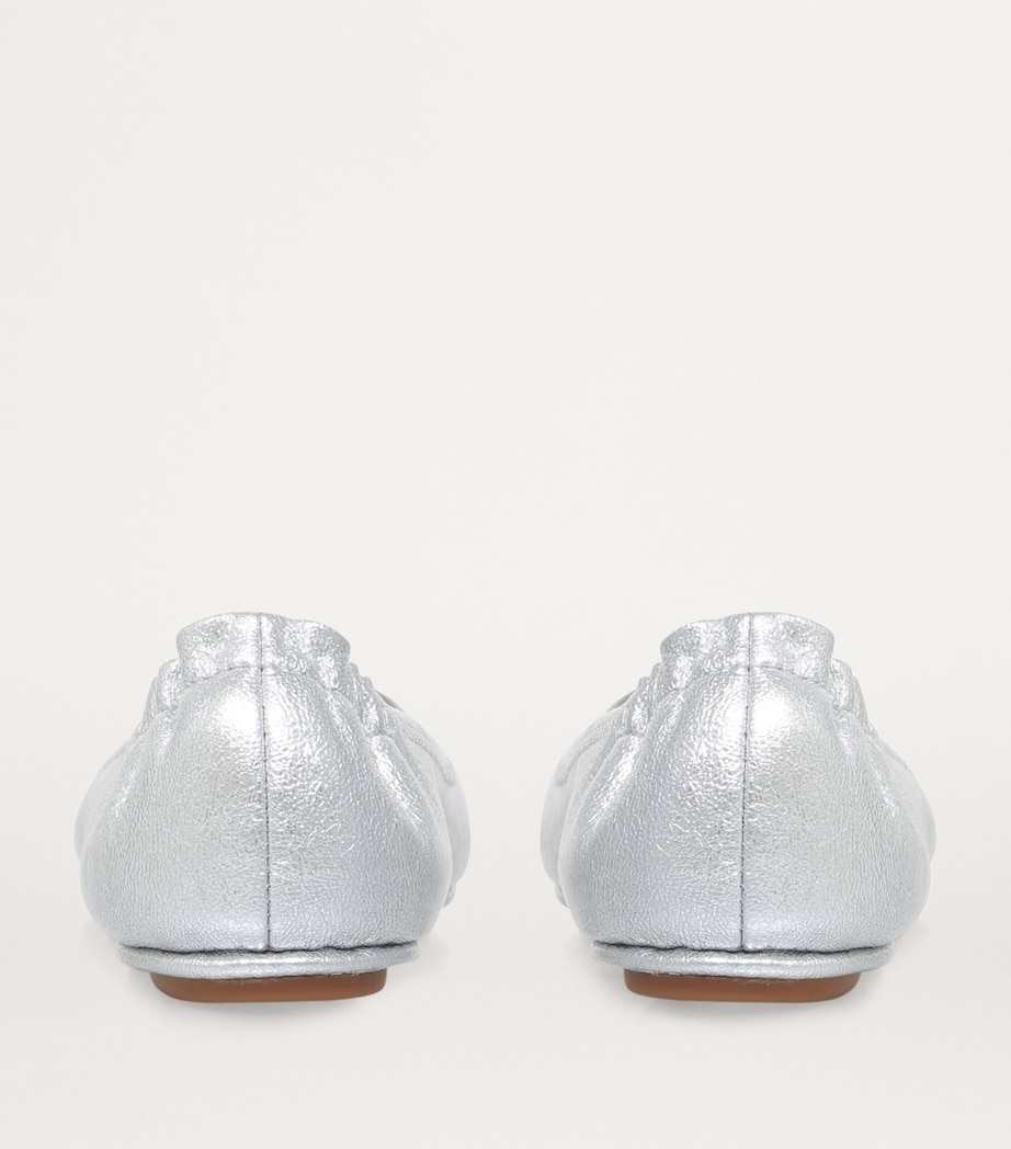 Metallic Leather Minnie Travel Ballet Flats GREY/LIGHT Image 2